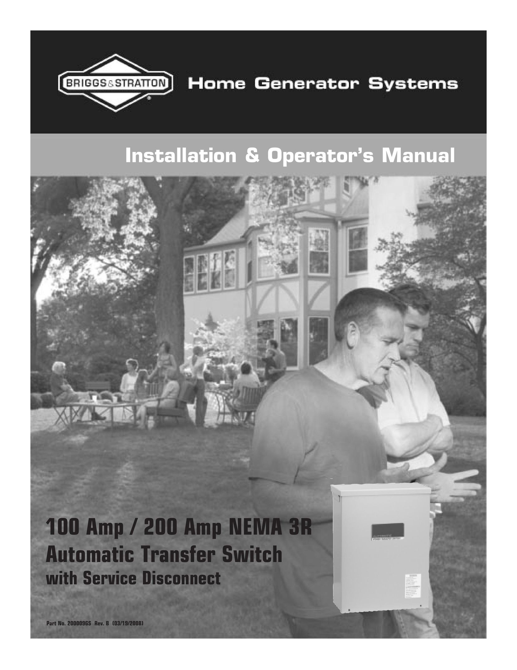 Briggs & Stratton Automatic Transfer Switch Switch User Manual