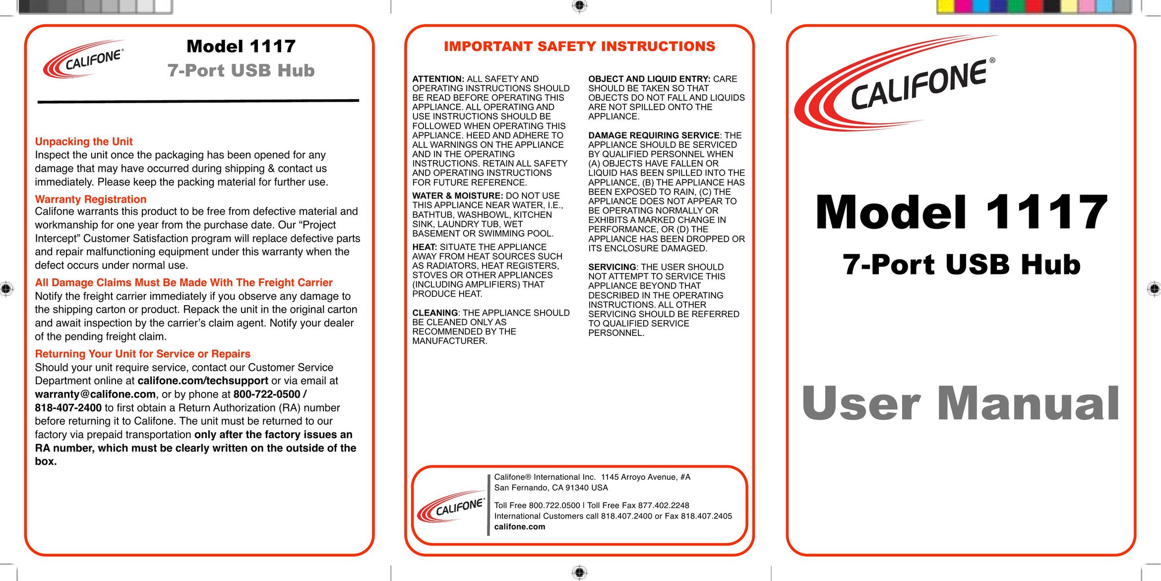 Califone 1117 Switch User Manual