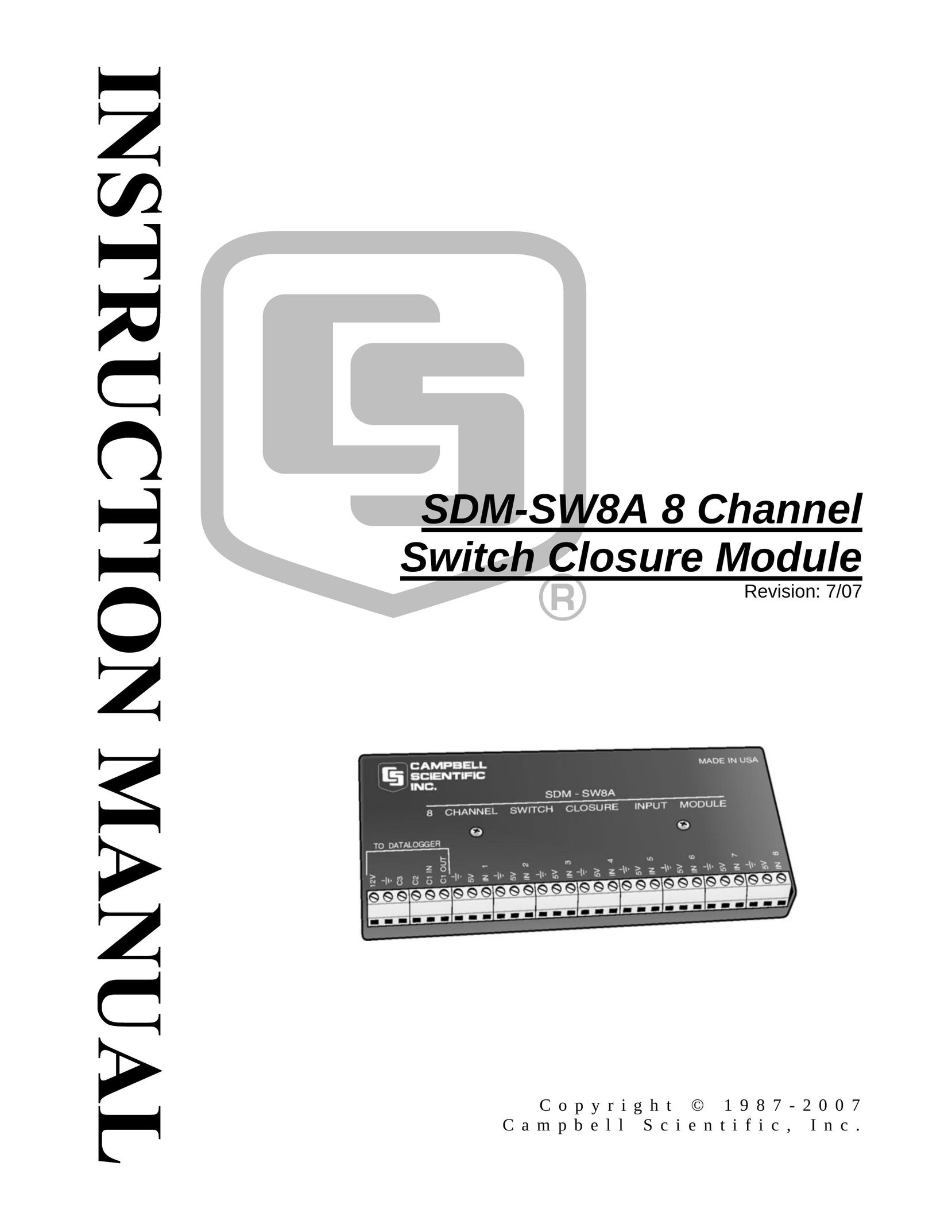 Campbell Manufacturing SDM-SW8A Switch User Manual