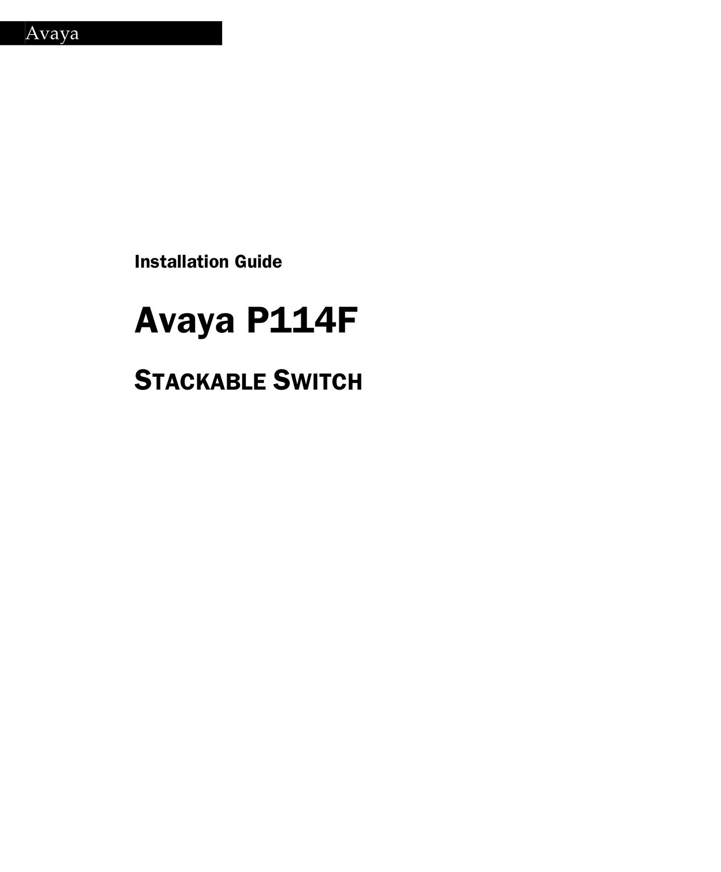 Canon P114F Switch User Manual