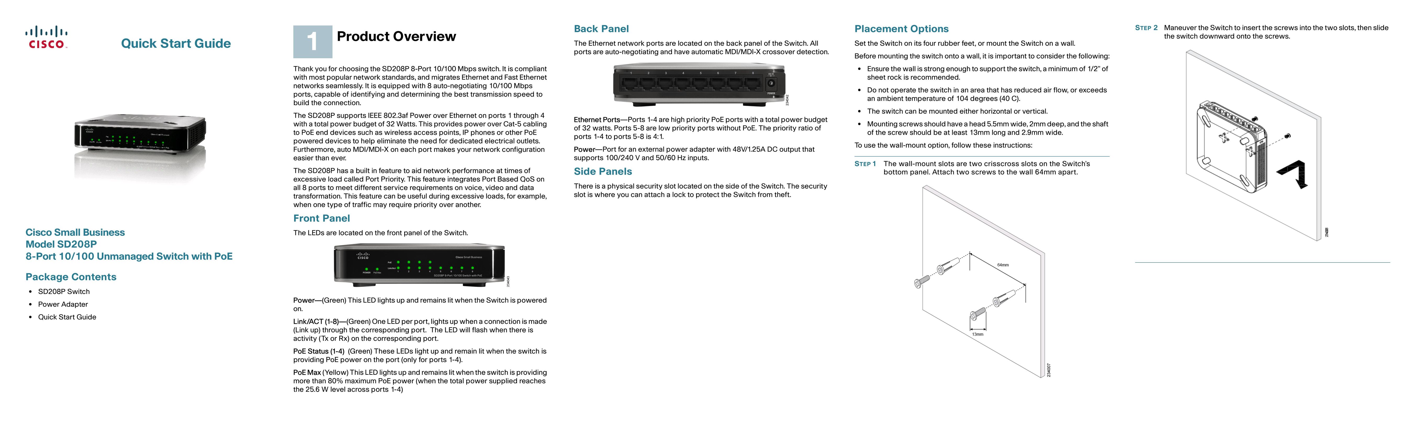 Casio SD208PRF Switch User Manual