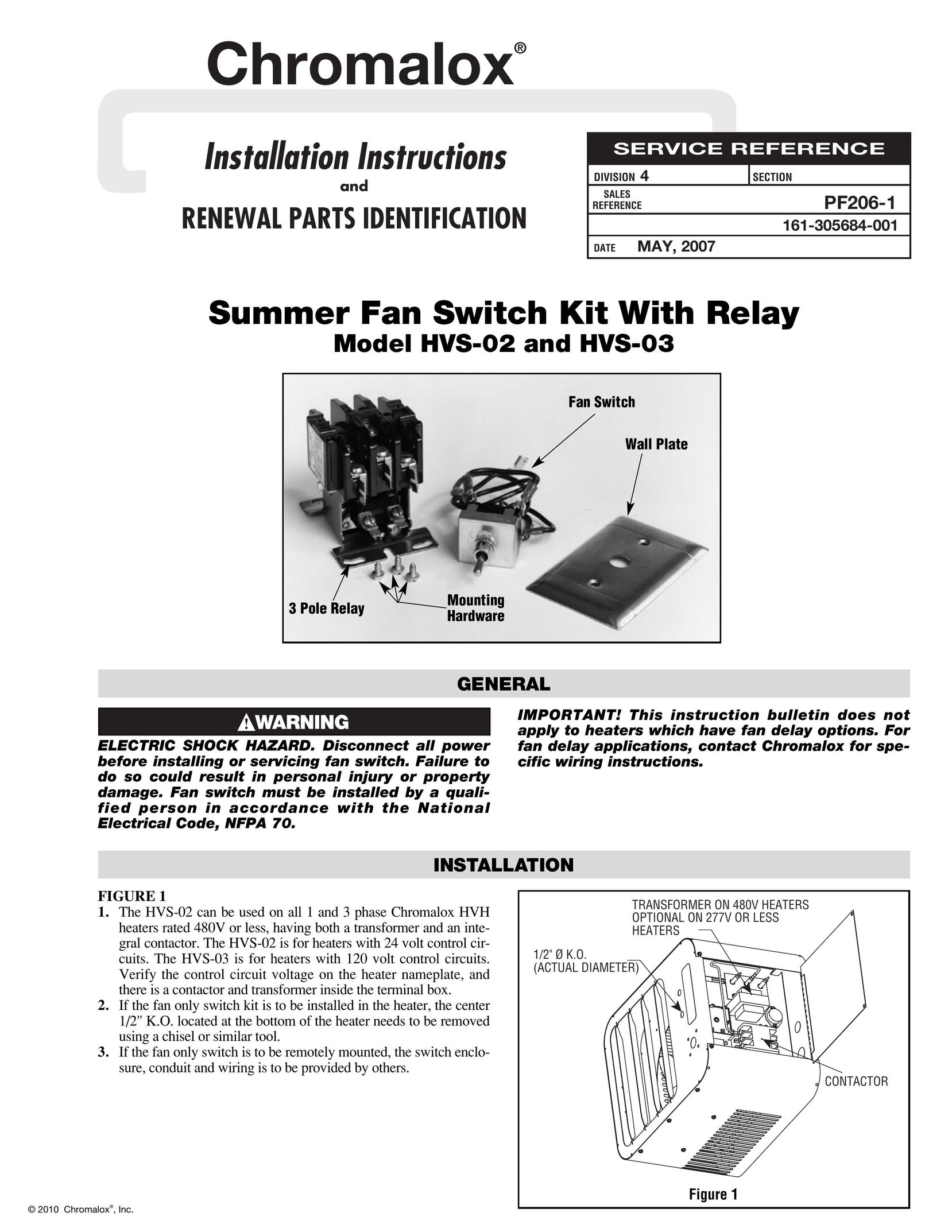 Chromalox HVS-02 Switch User Manual
