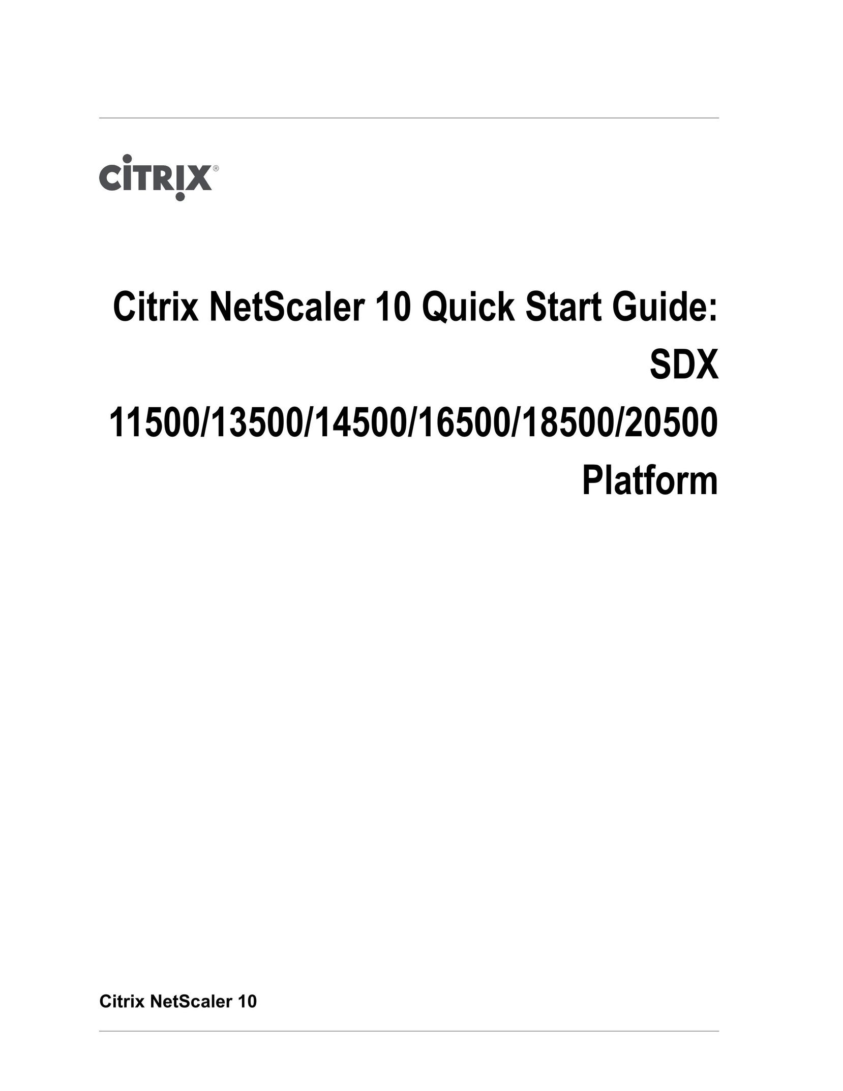 Citrix Systems SDX 11500 Switch User Manual