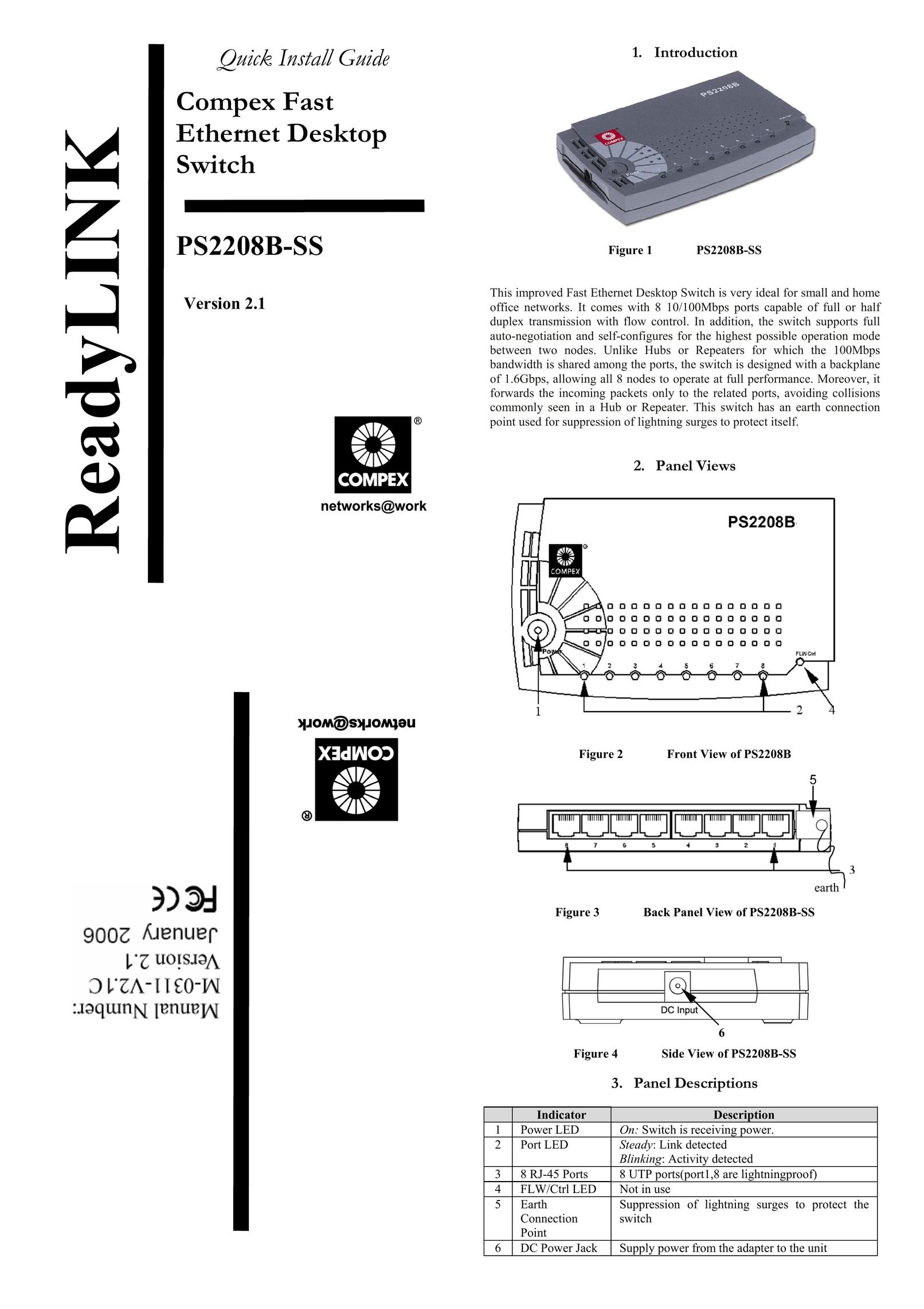 Compex Systems PS2208B-SS Switch User Manual