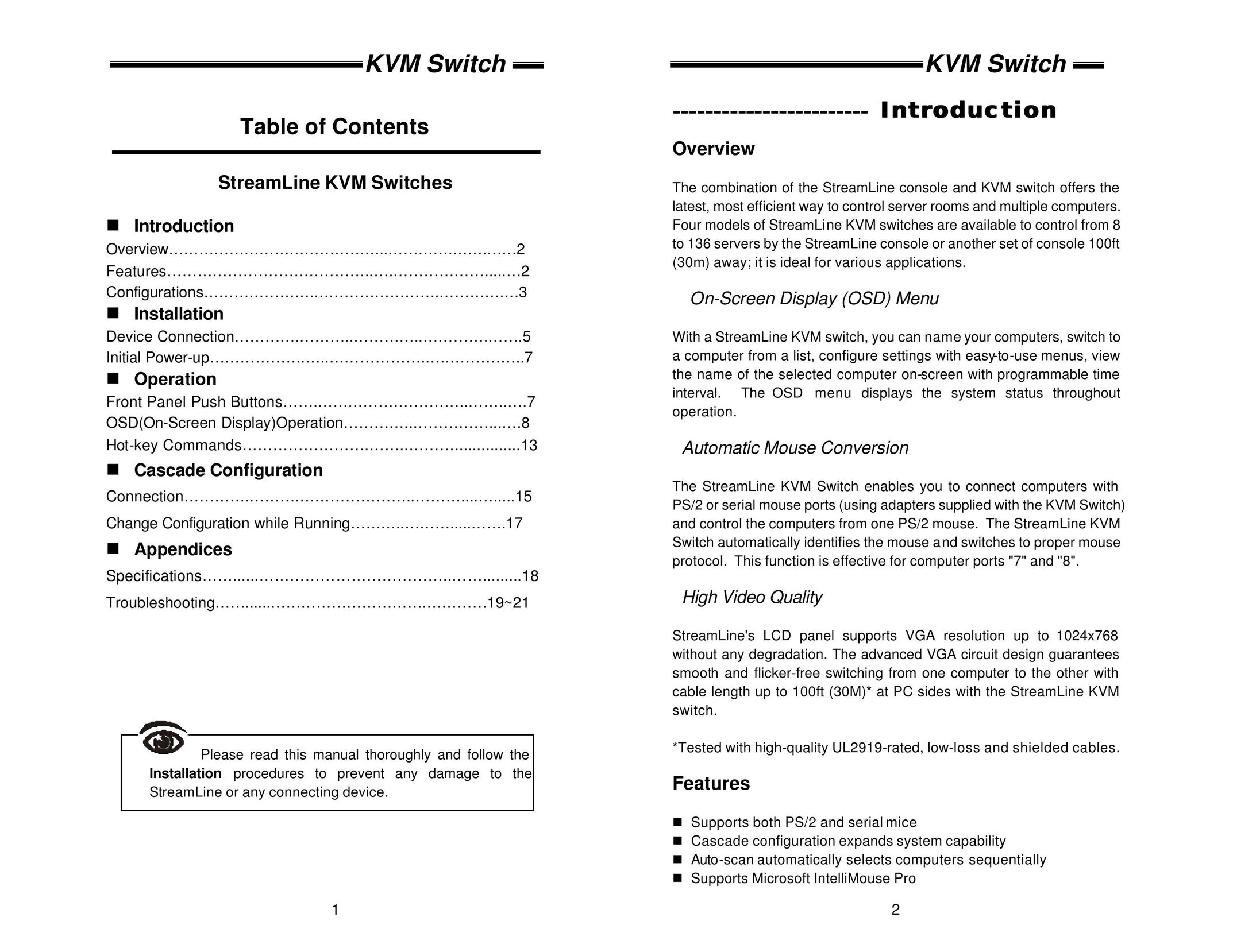 ConnectPRO SL218 Switch User Manual