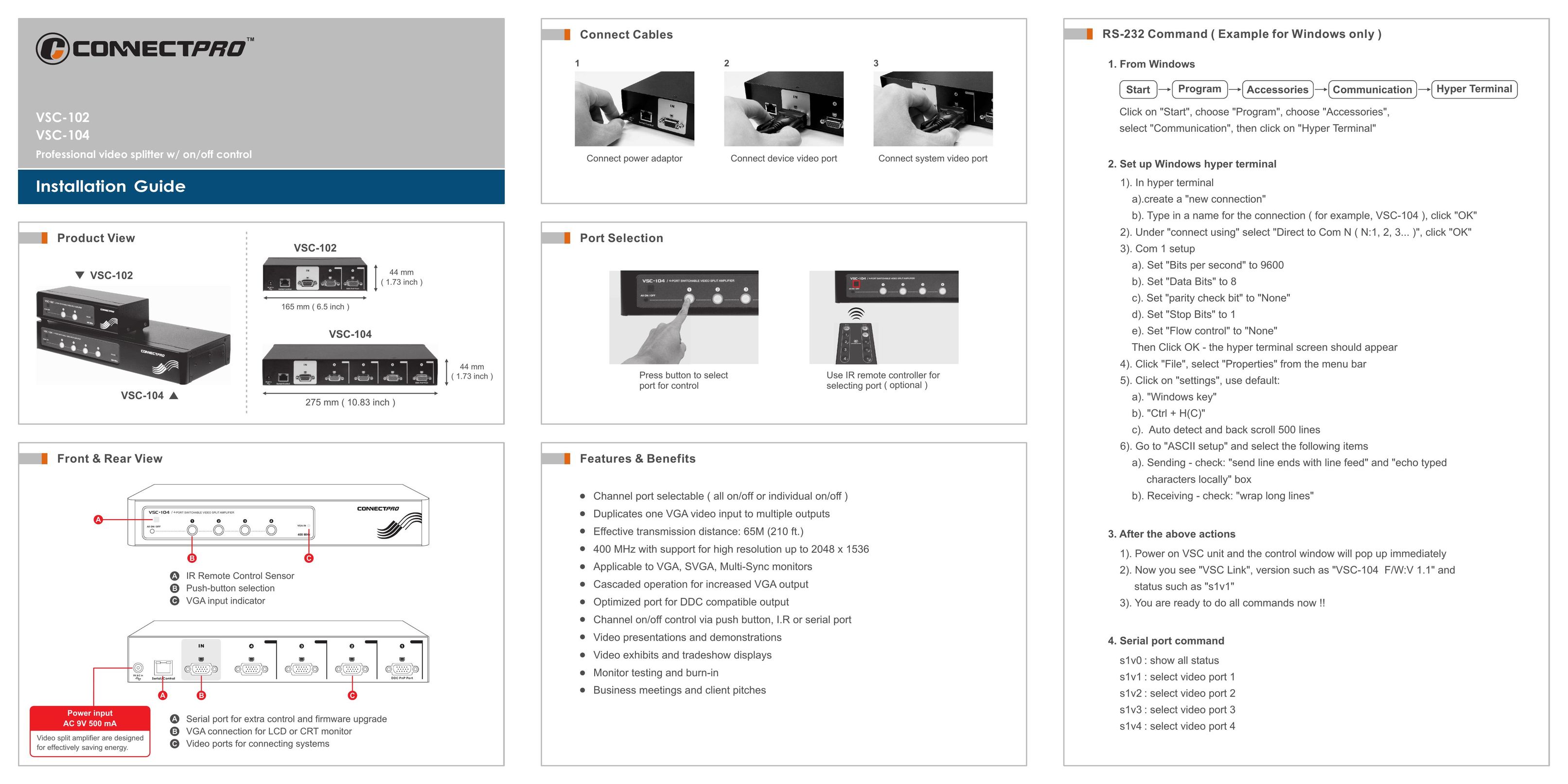 ConnectPRO VSC102 Switch User Manual