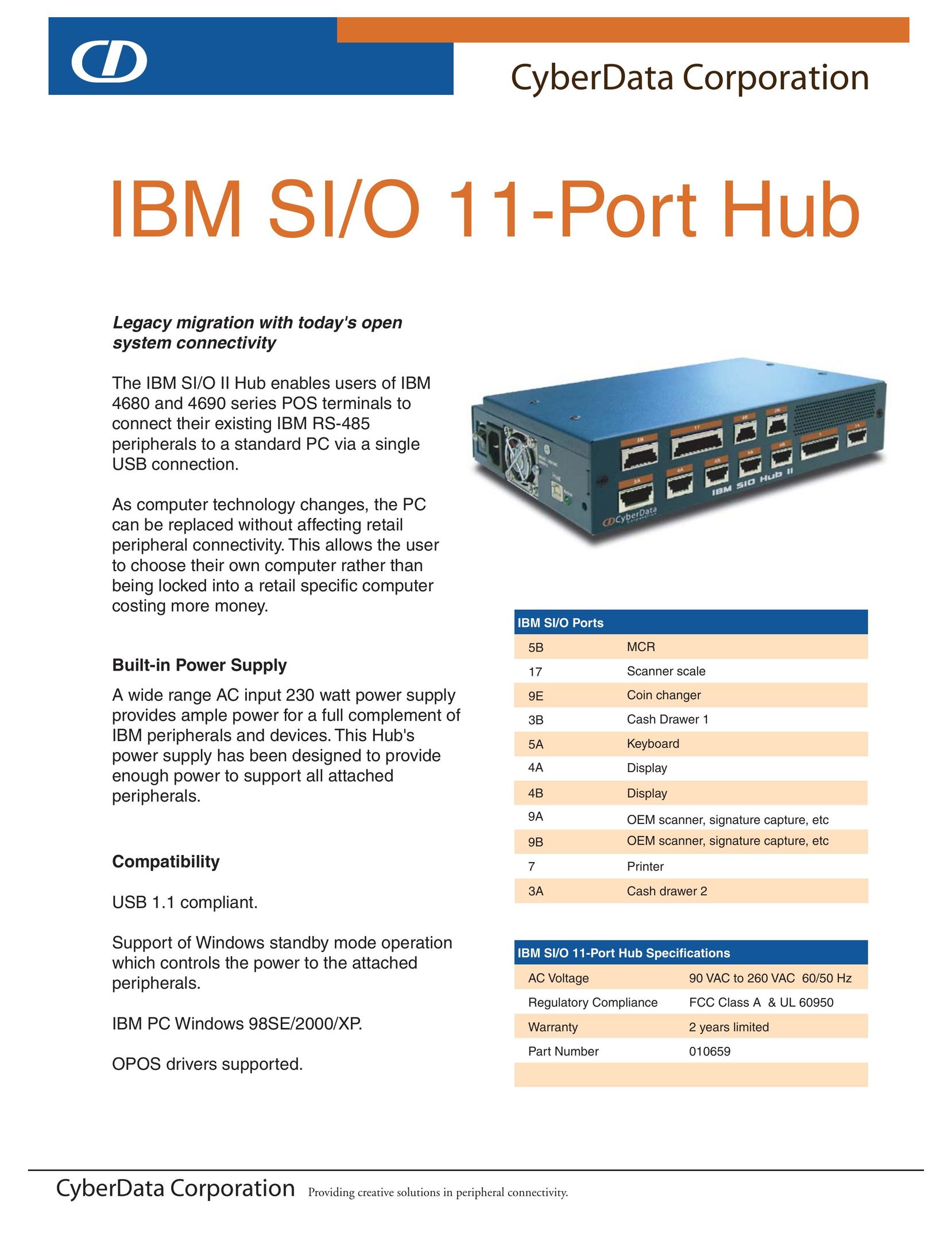 CyberData IBM SI/O Switch User Manual