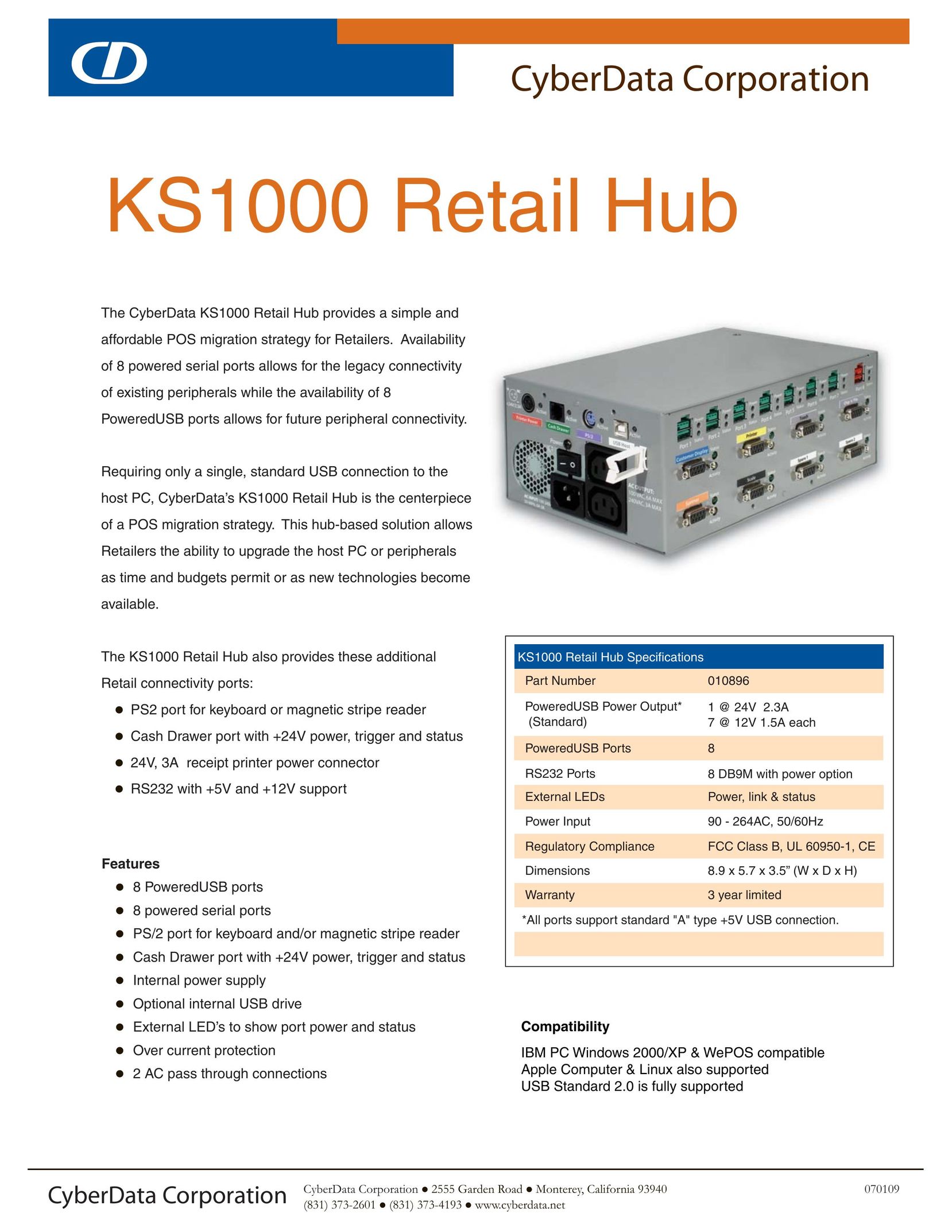 CyberData KS-1000 Switch User Manual