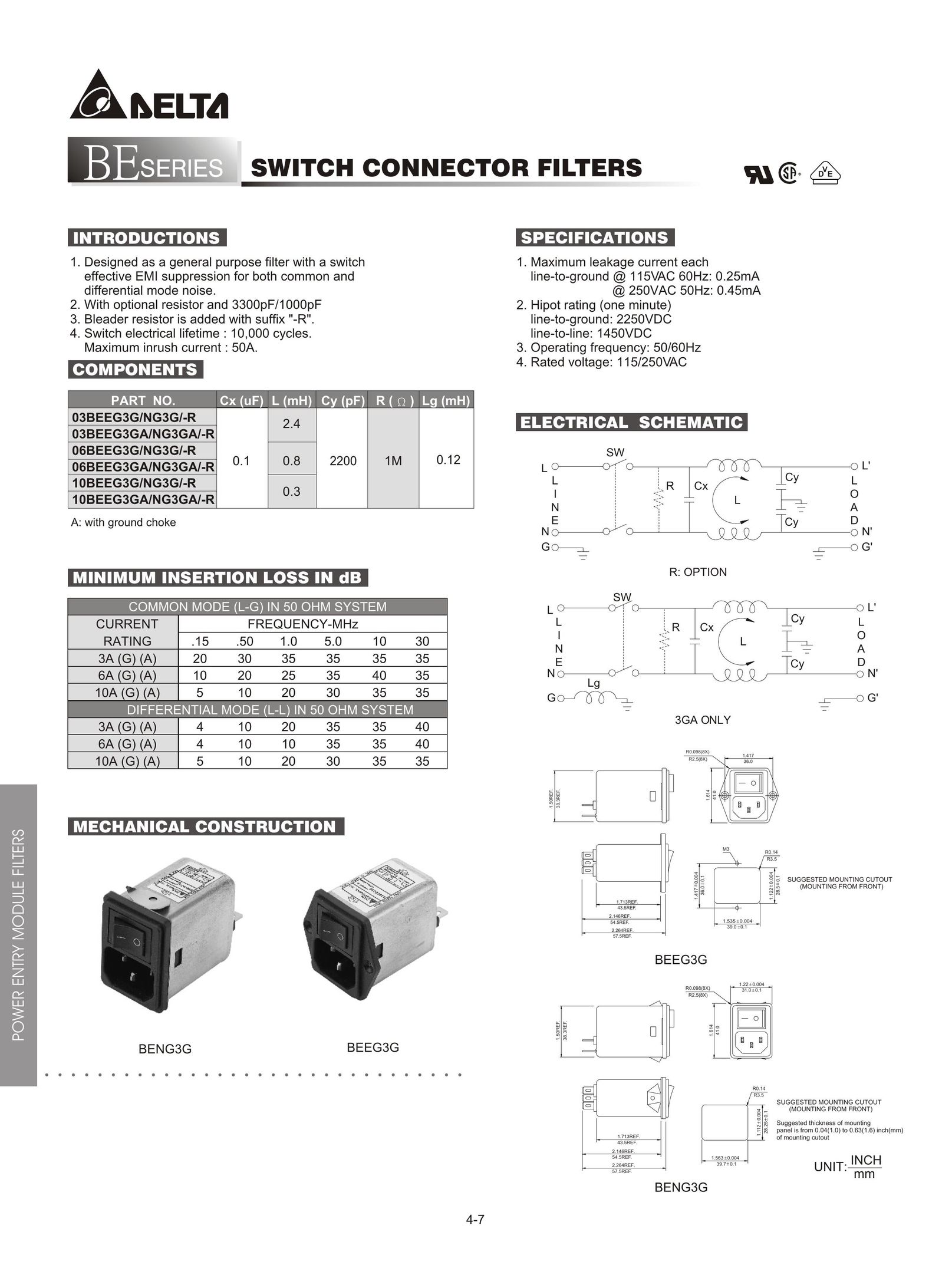 Delta Electronics BE Series Switch User Manual