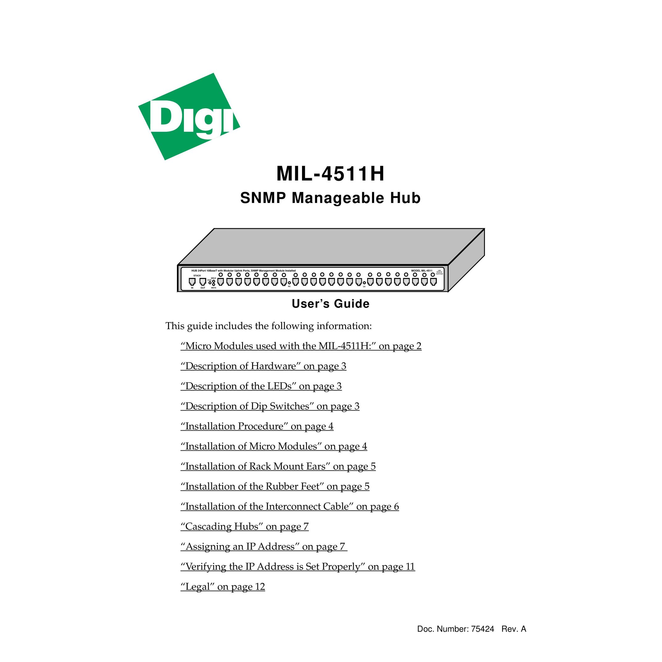 Digi MIL-4511H Switch User Manual