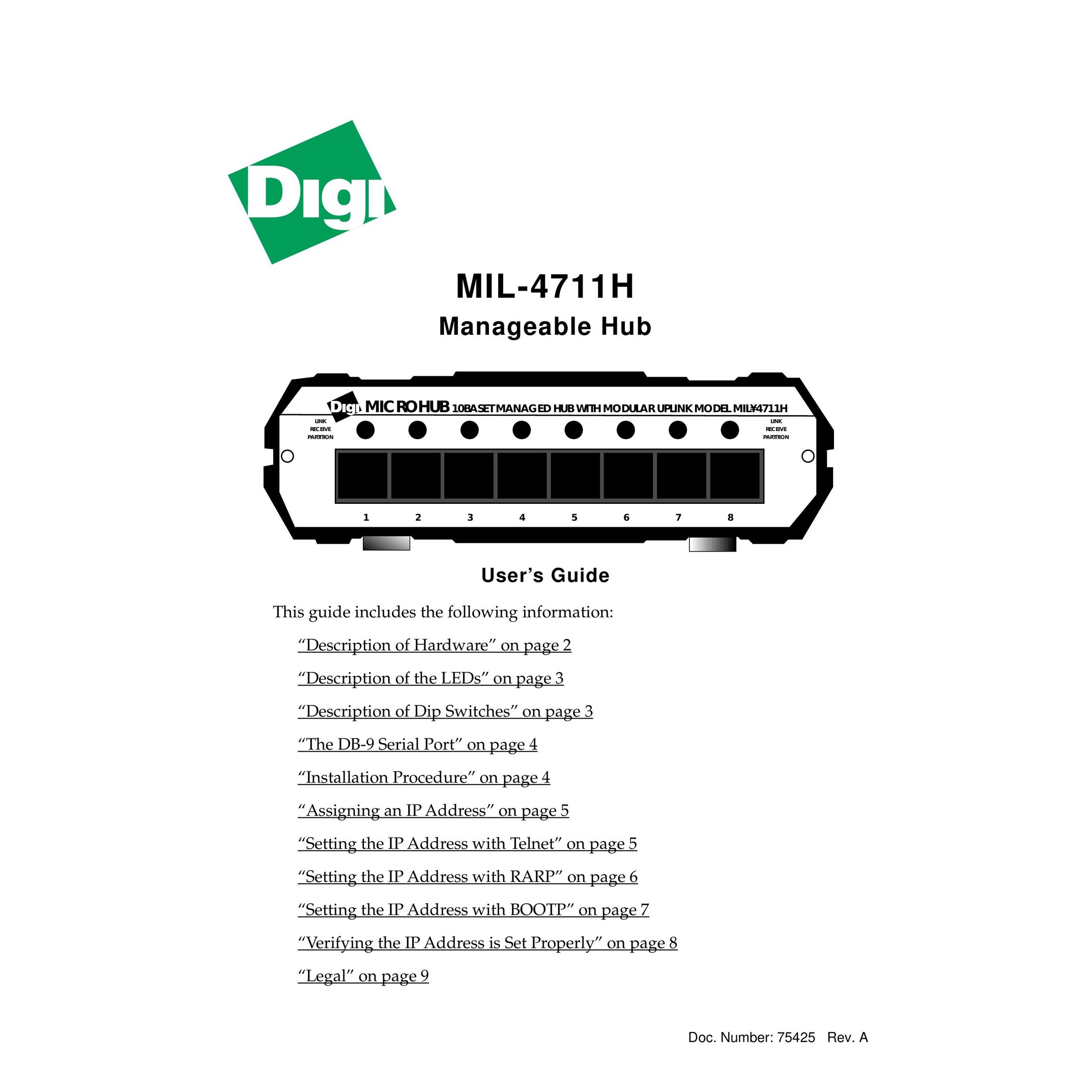 Digi MIL-4711H Switch User Manual