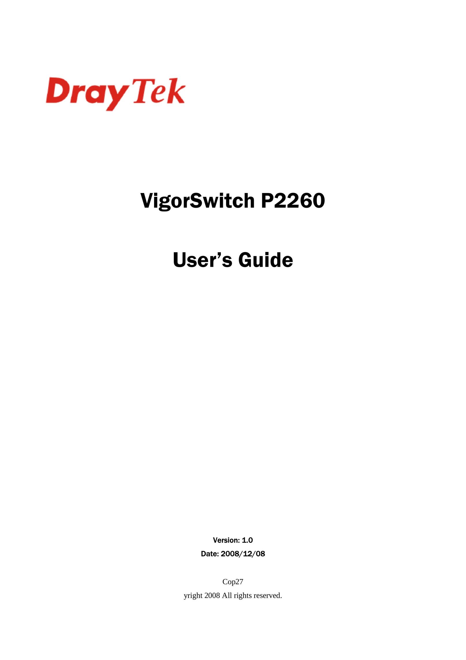 Draytek P2260 Switch User Manual