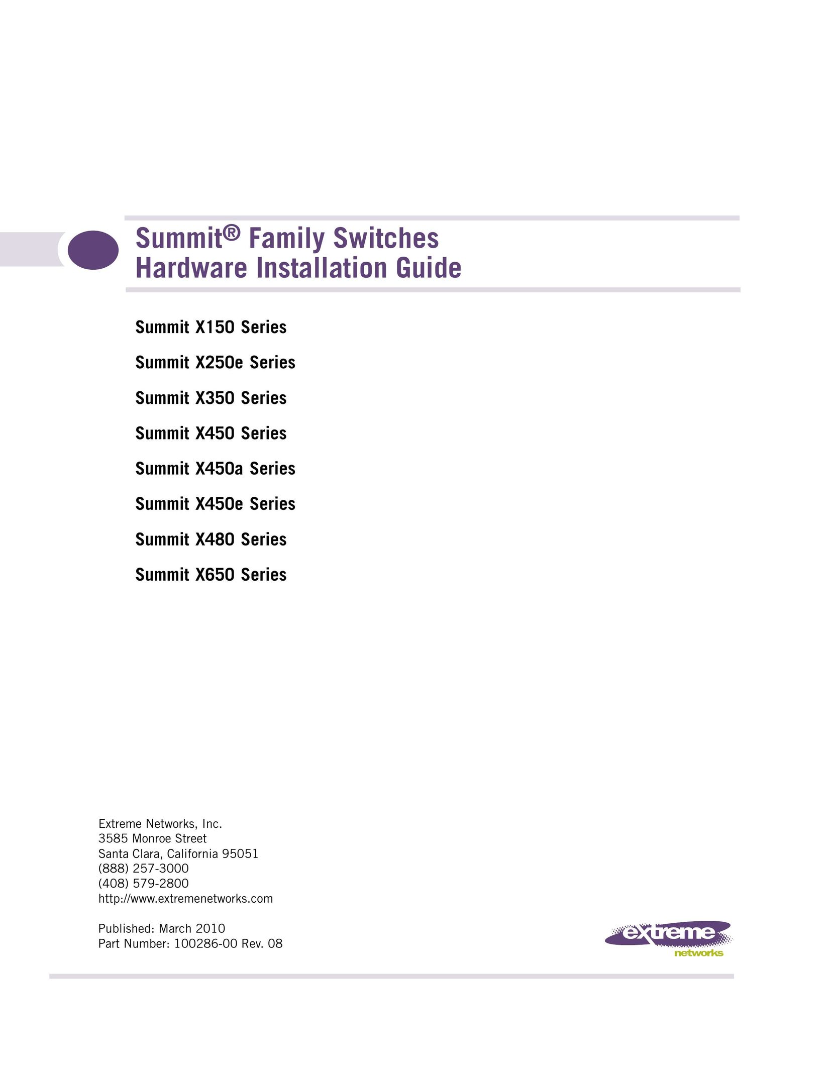Extreme Networks 17001 Switch User Manual