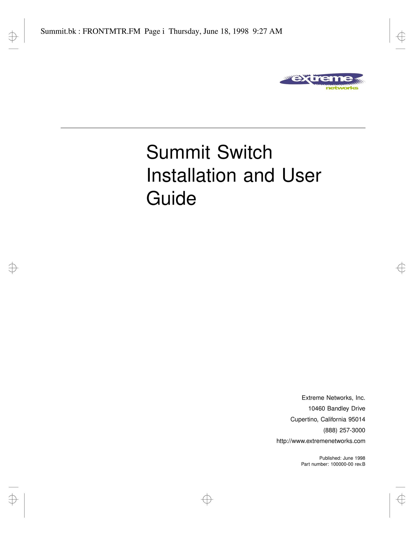 Extreme Networks Summit1 Switch User Manual