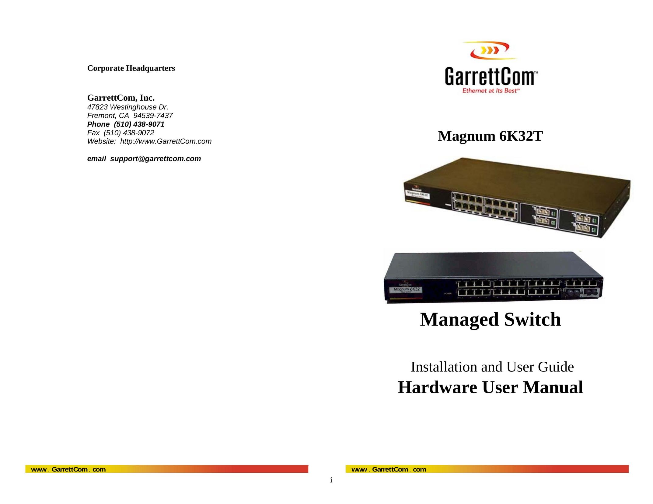 GarrettCom Magnum 6K32T Switch User Manual