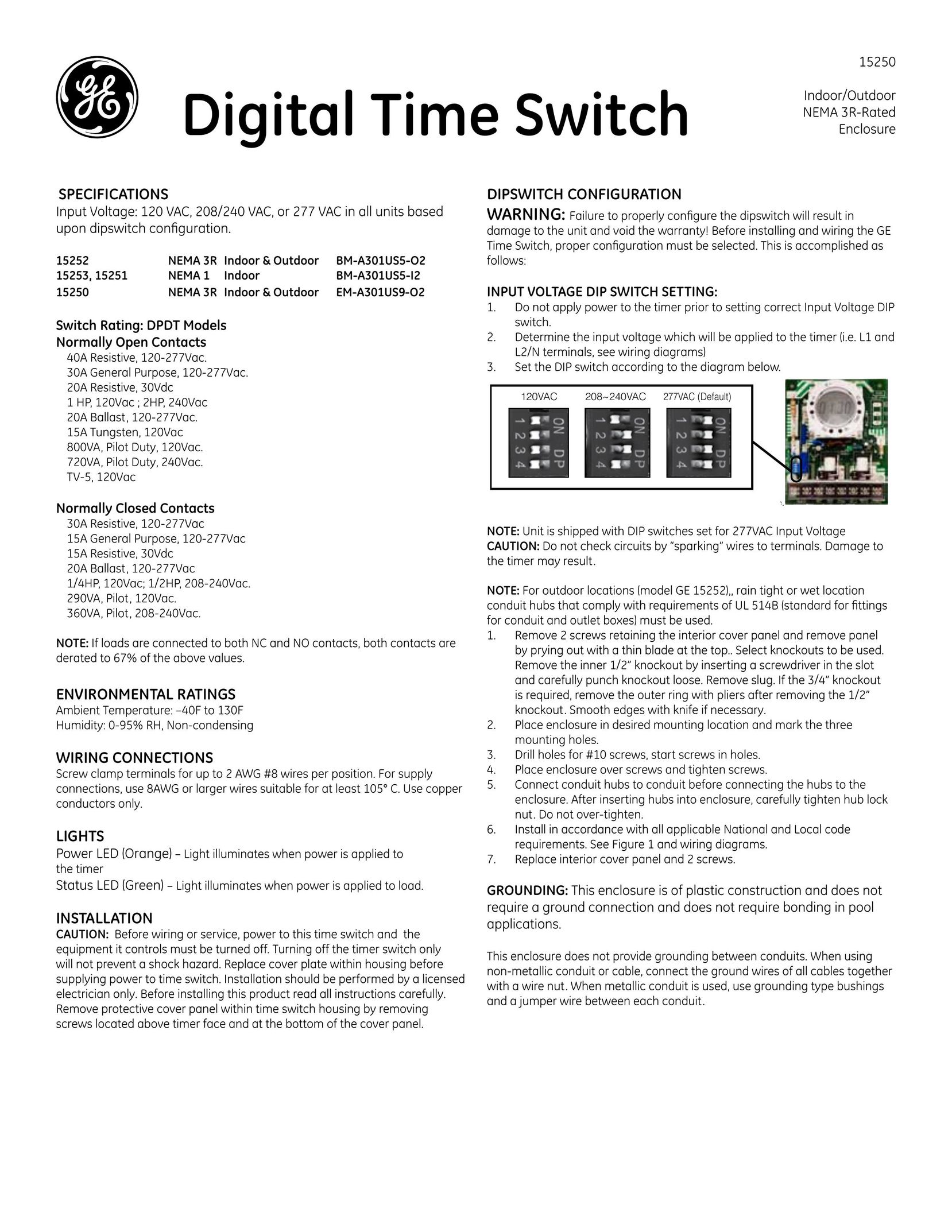 GE BM-A301US5-I2 Switch User Manual