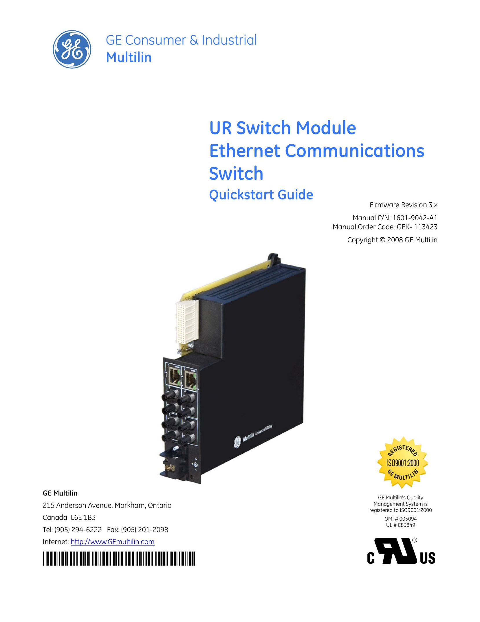 GE QS24 UR Switch User Manual