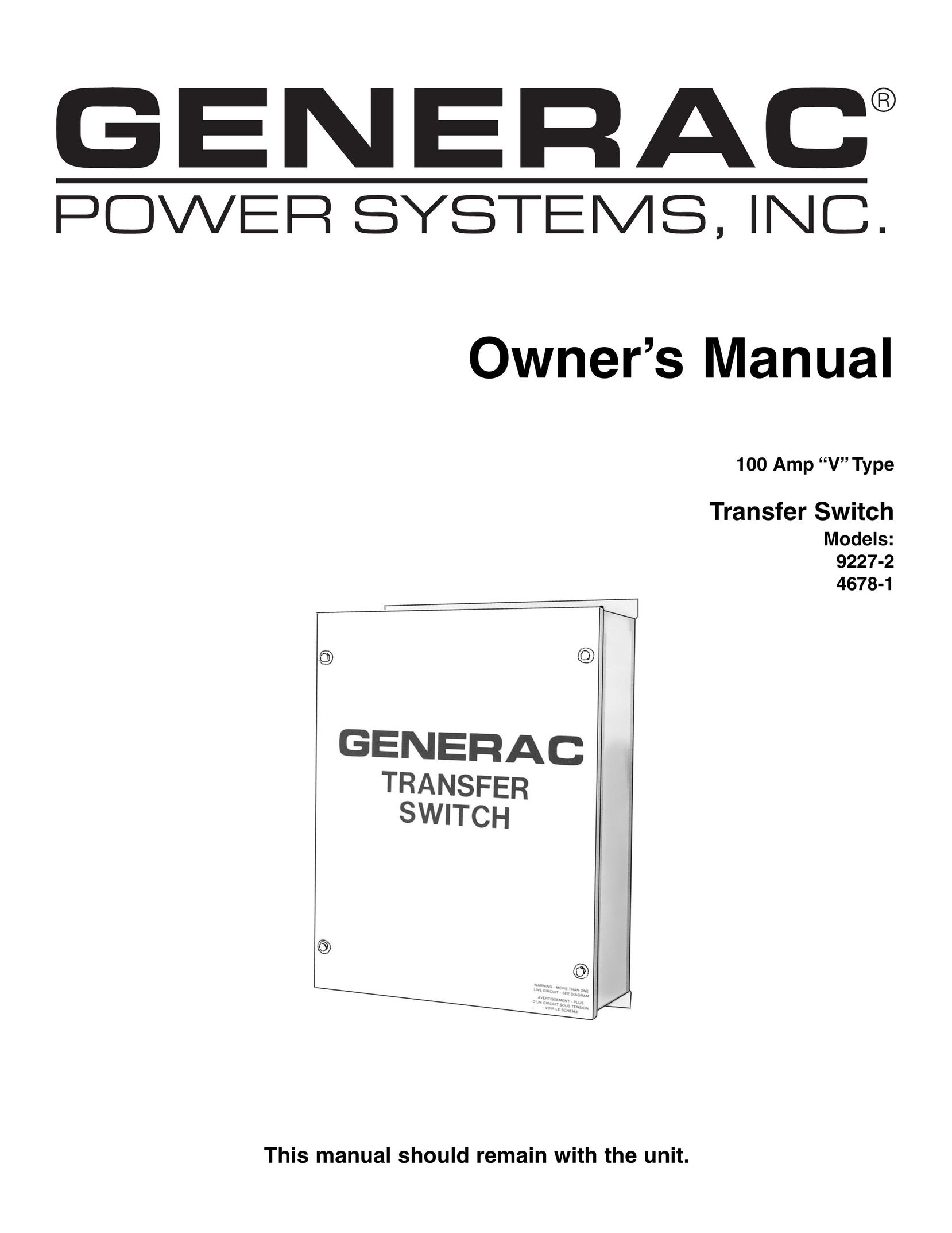 Generac 9227-2 Switch User Manual