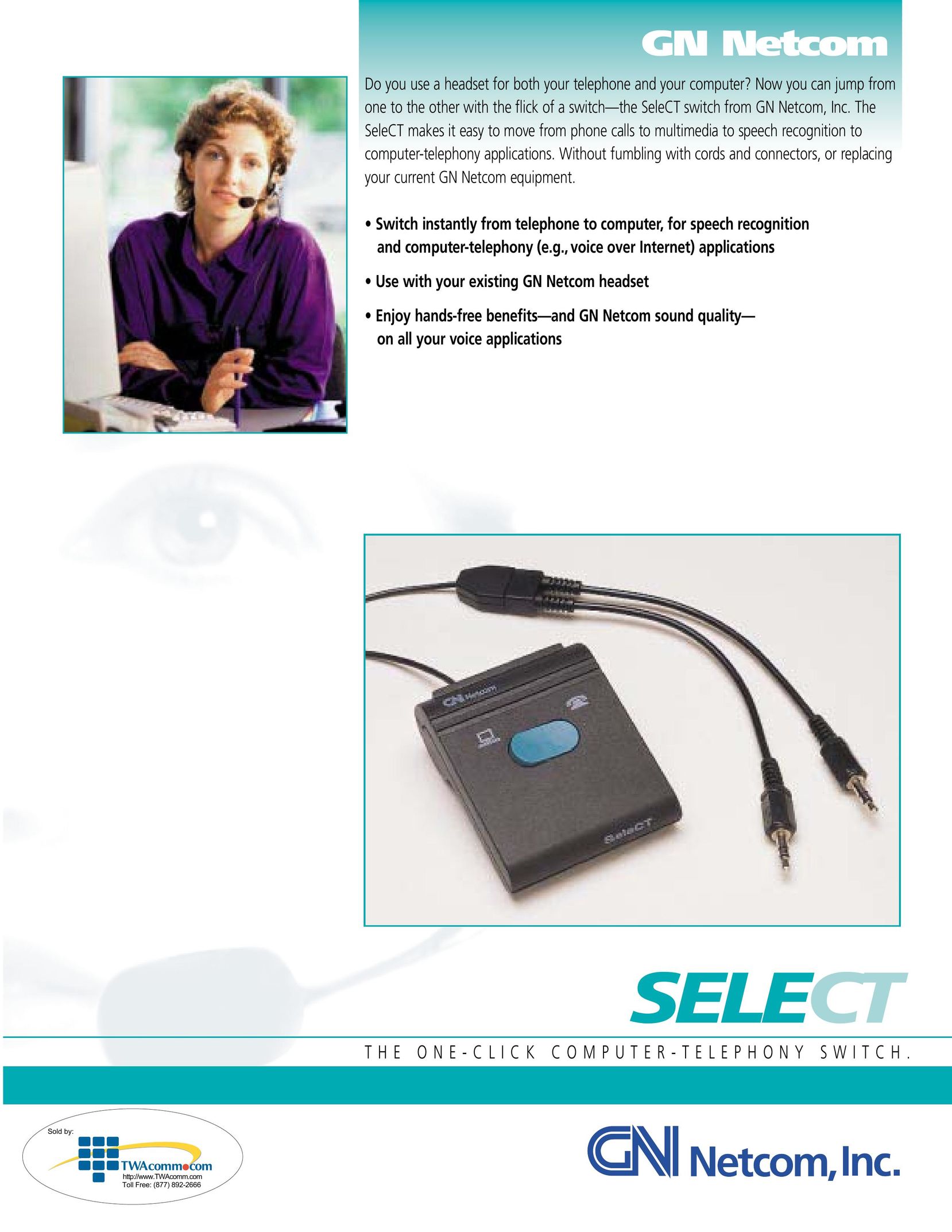 GN Netcom ONE-CLICK COMPUTER-TELEPHONY SWITCH Switch User Manual