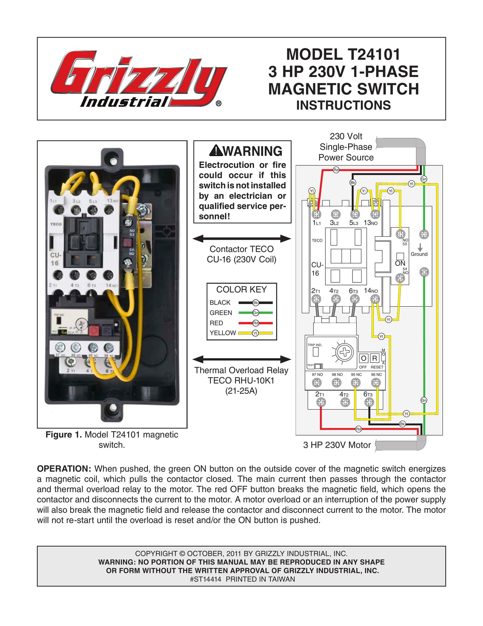 Grizzly T24101 Switch User Manual