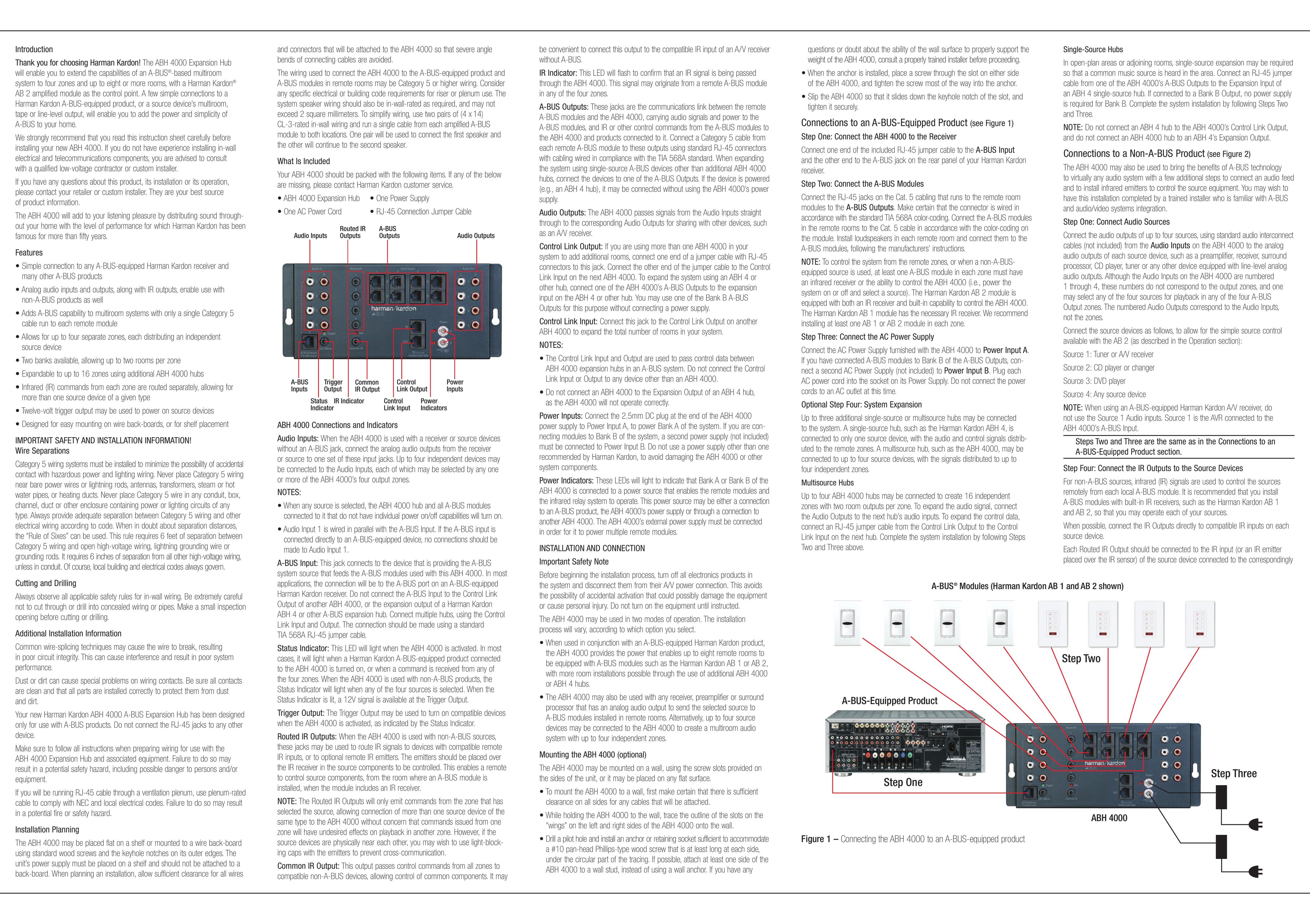 Harman-Kardon ABH 4000 Switch User Manual