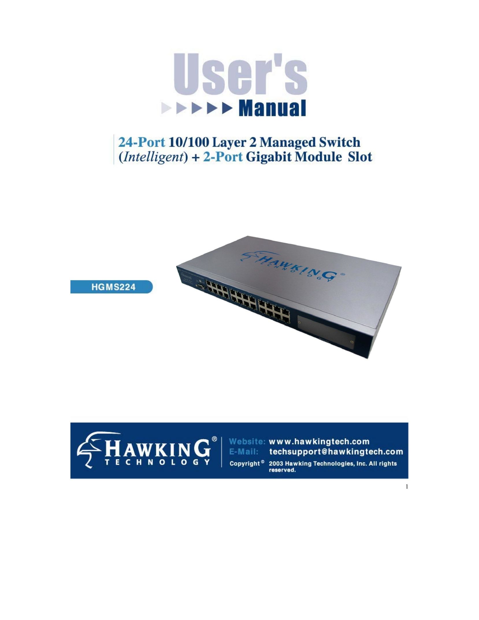 Hawking Technology HGMS224 Switch User Manual