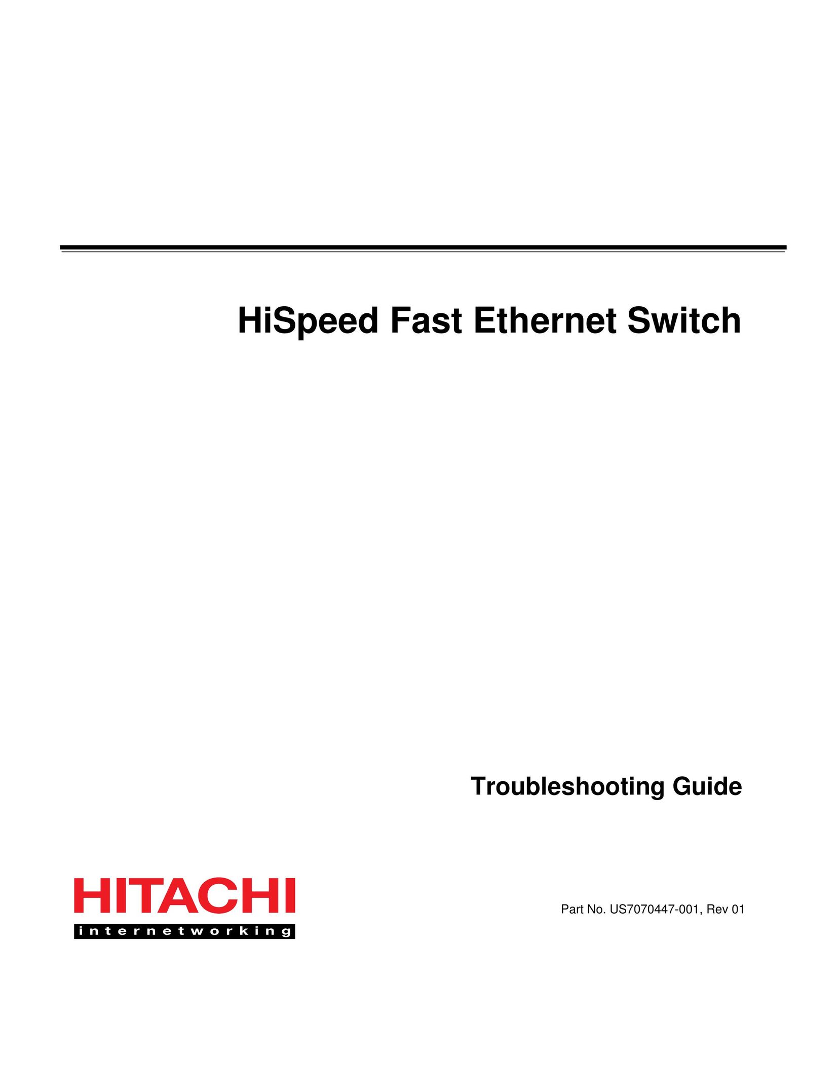 Hitachi US7070447-001 Switch User Manual