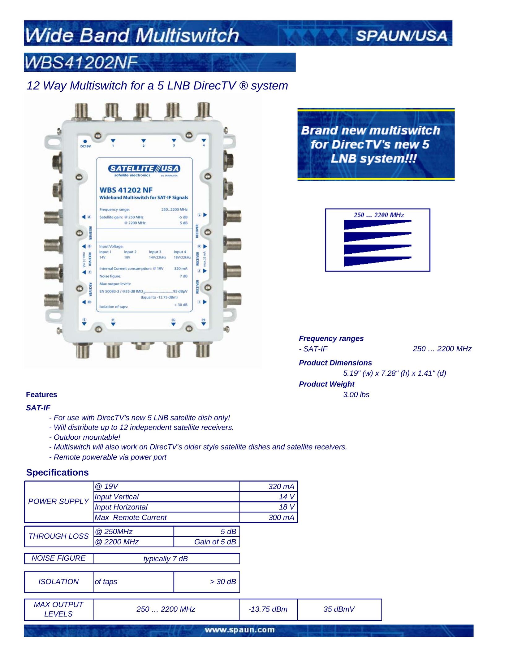 HomeTech WBS41202NF Switch User Manual