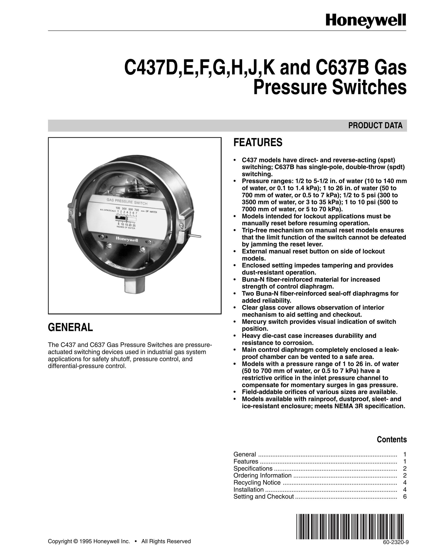 Honeywell C437D Switch User Manual