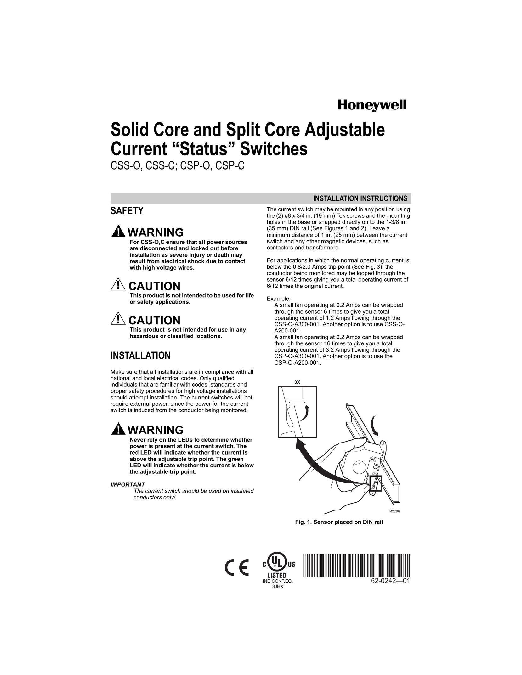Honeywell CSP-C Switch User Manual