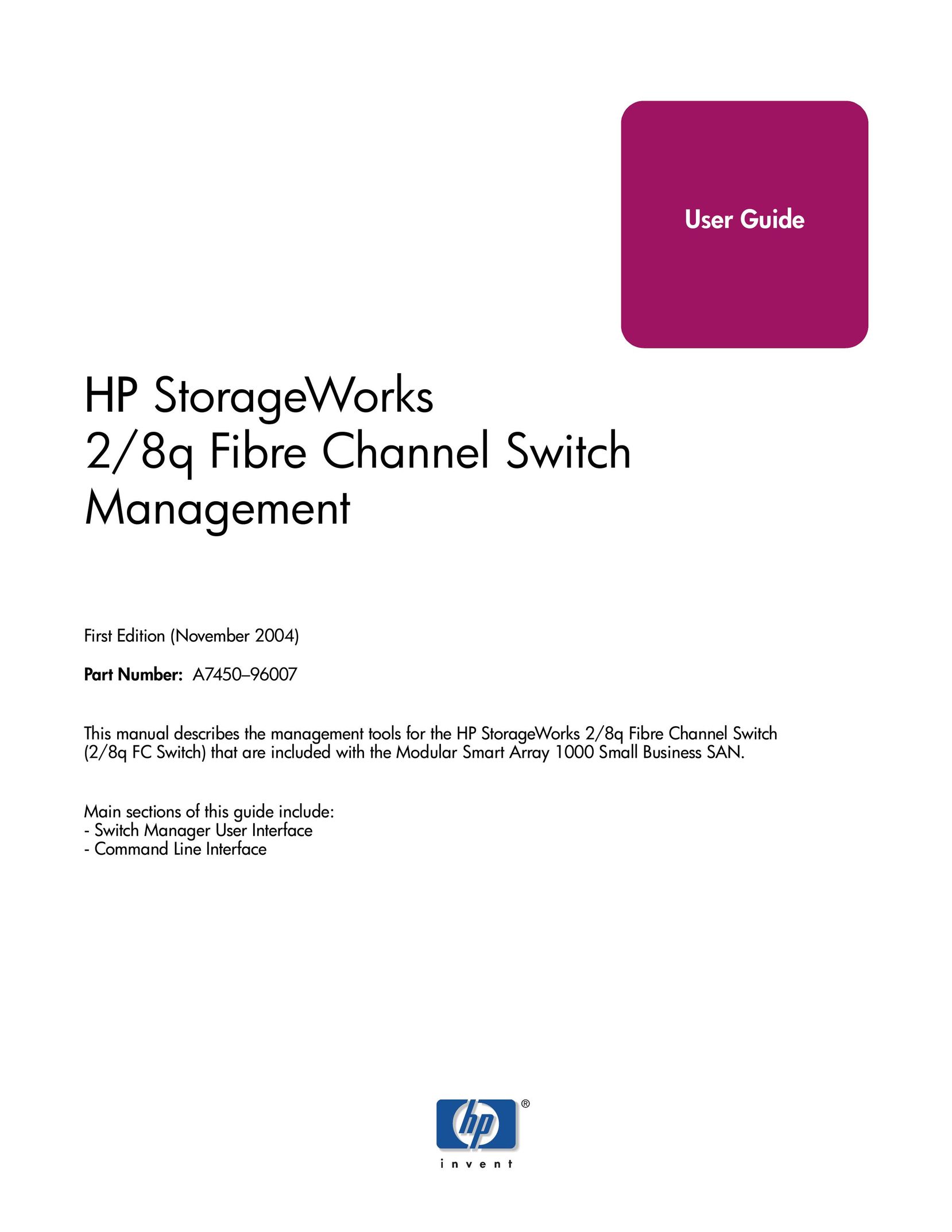 HP (Hewlett-Packard) 2/8q Fibre Channel Switch User Manual