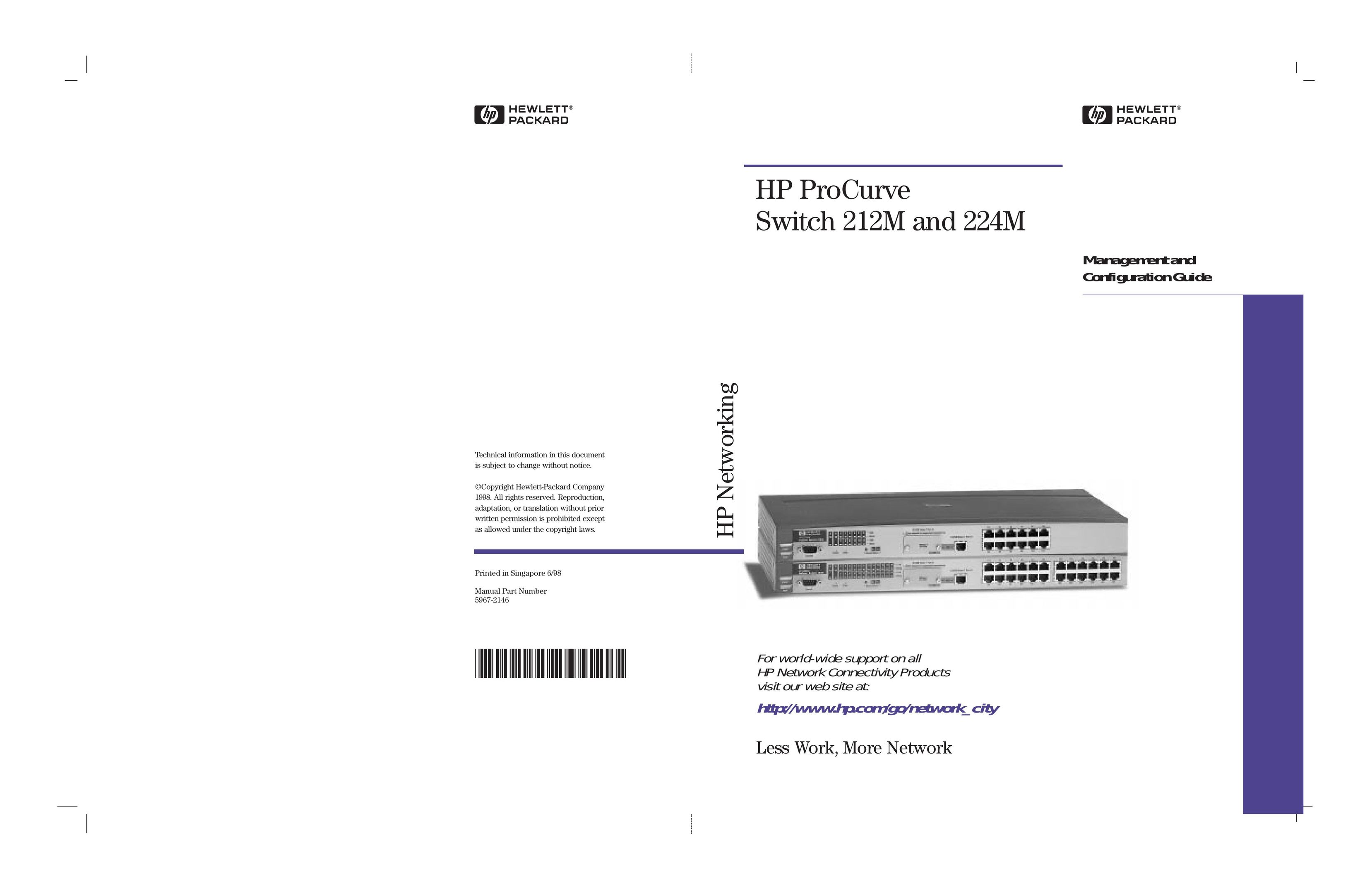 HP (Hewlett-Packard) 212M Switch User Manual