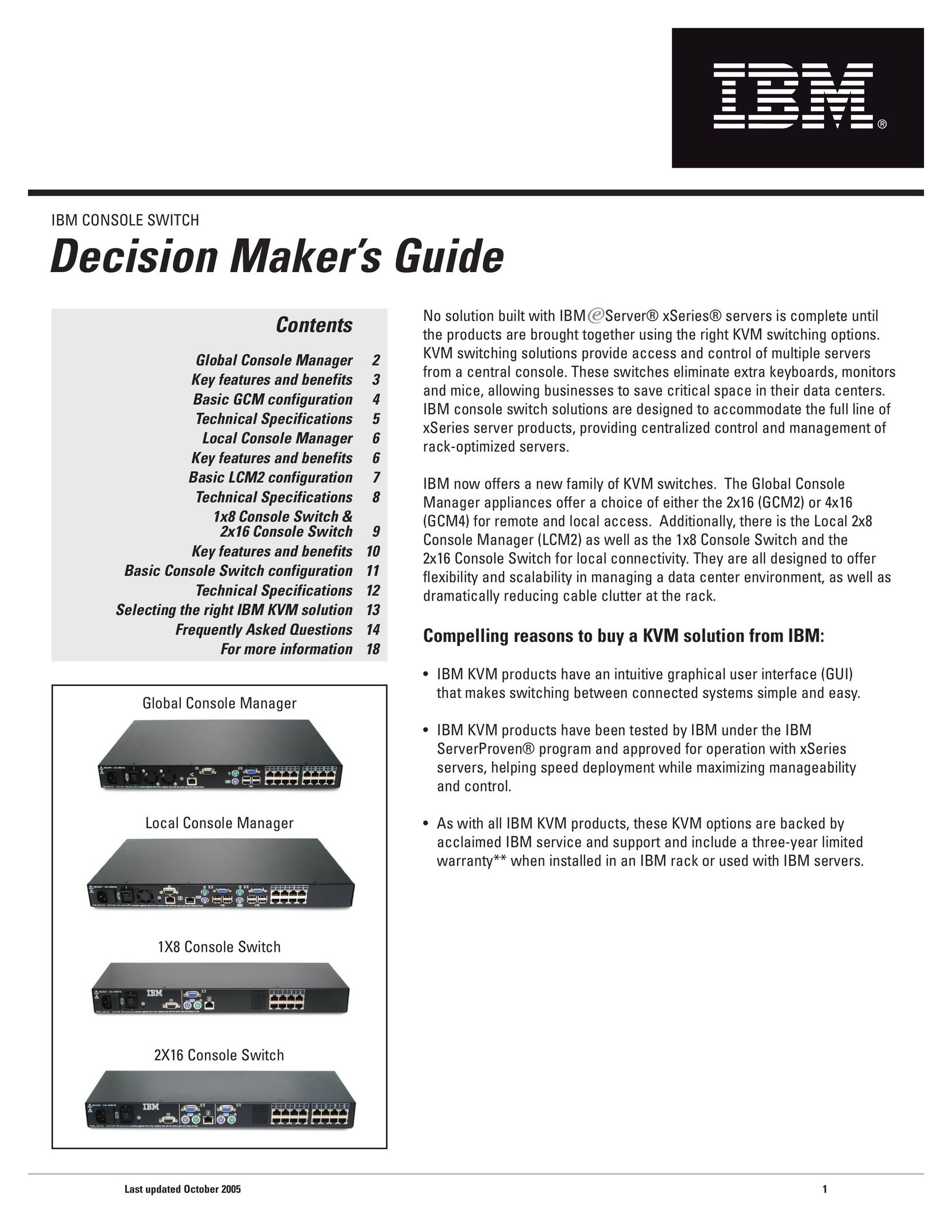 IBM 2X16 Switch User Manual