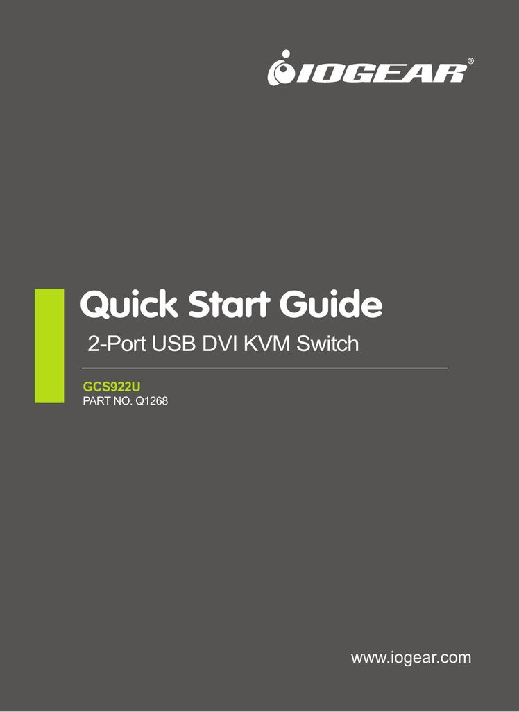 IOGear GCS922U Switch User Manual