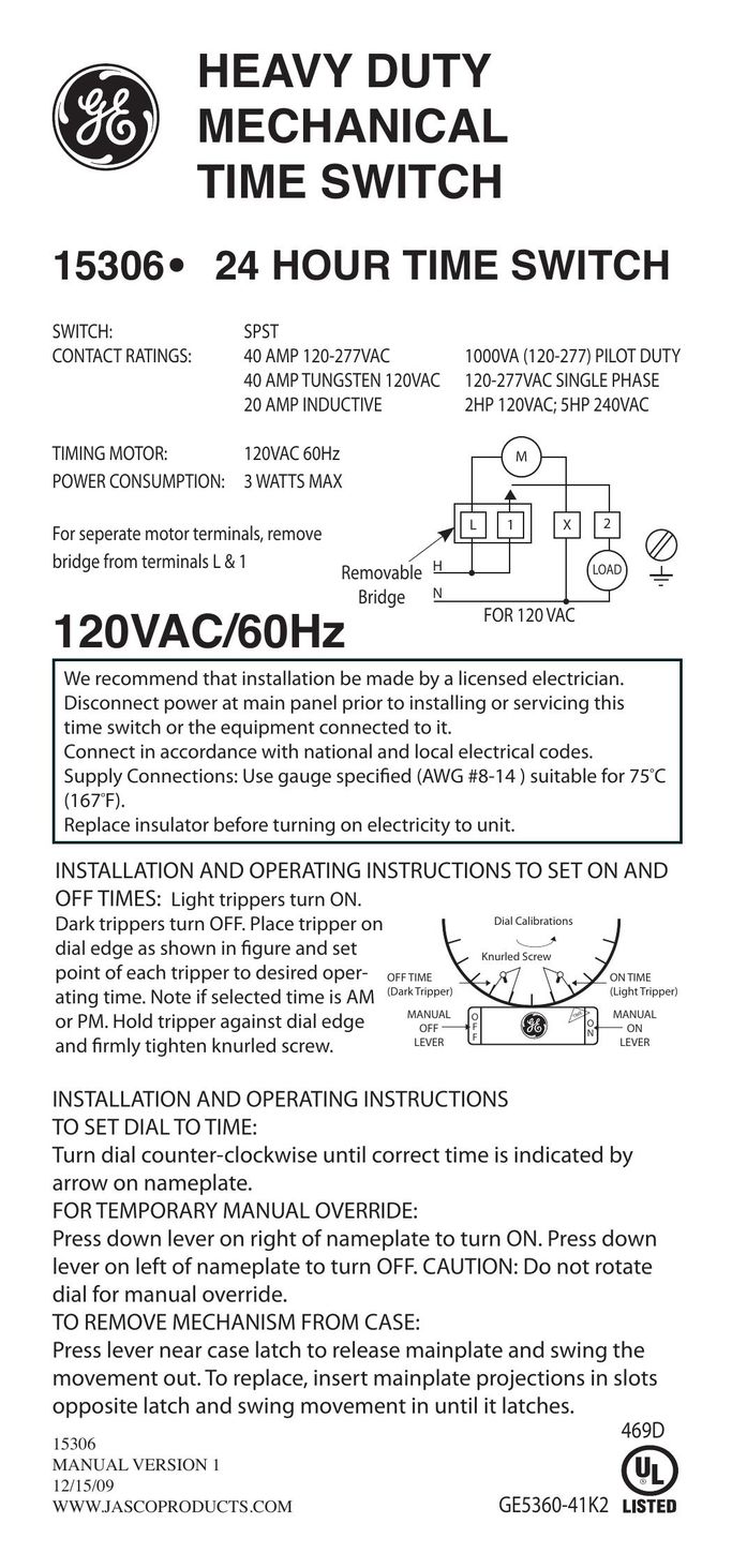 Jasco 15306 Switch User Manual