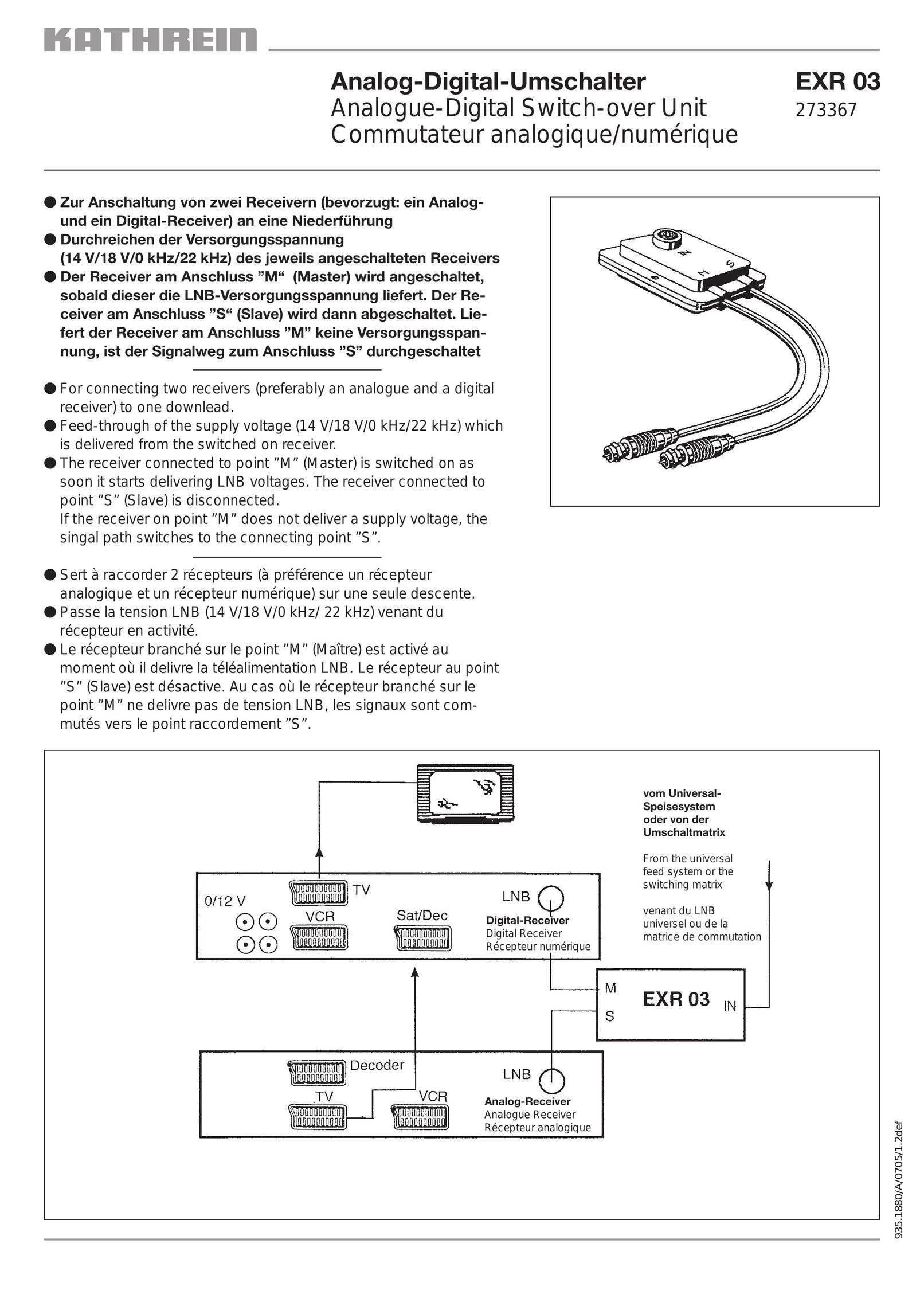 Kathrein 273367 Switch User Manual