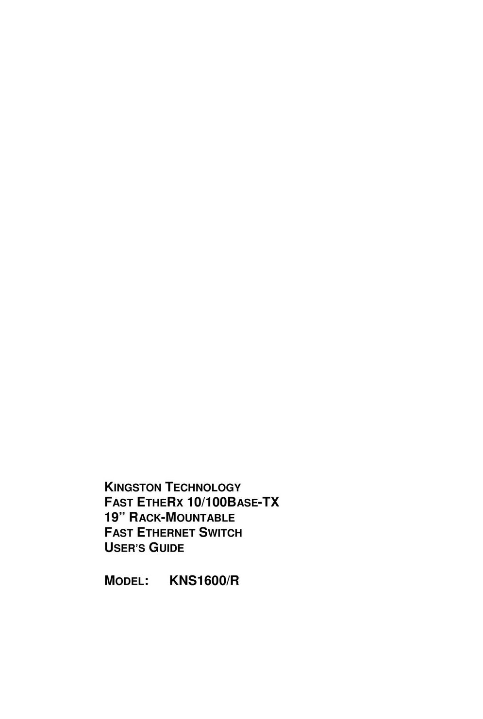 Kingston Technology KNS1600 Switch User Manual