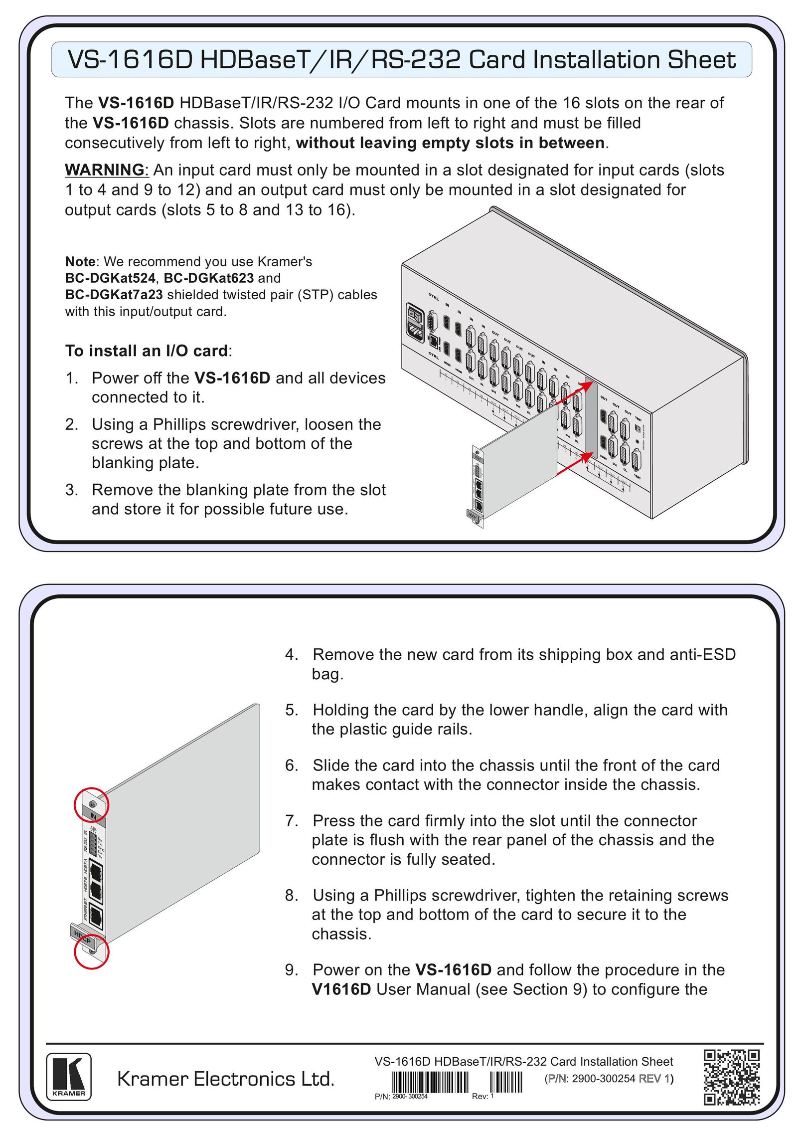 Kramer Electronics VS-1616D Switch User Manual