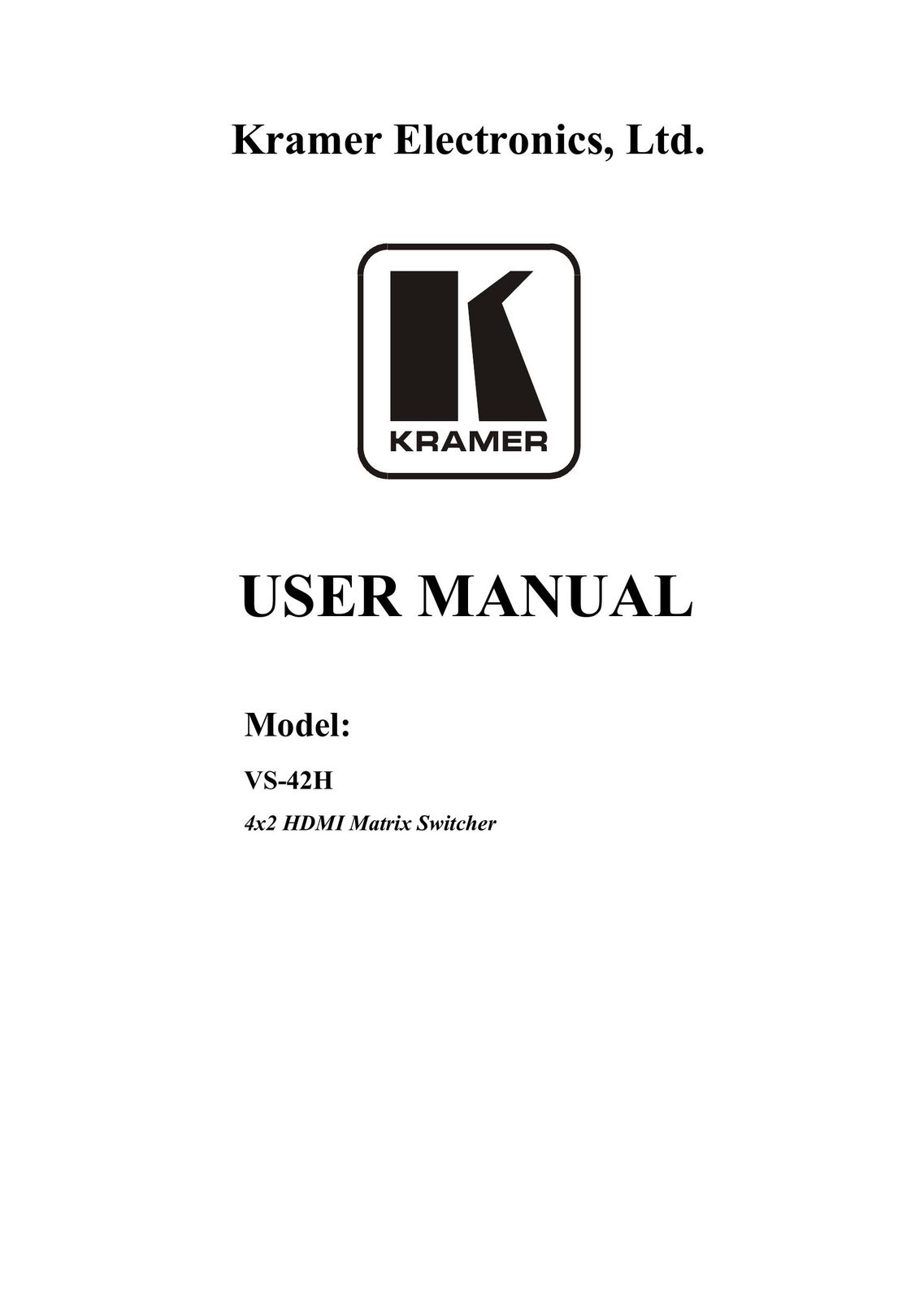 Kramer Electronics VS-42H Switch User Manual