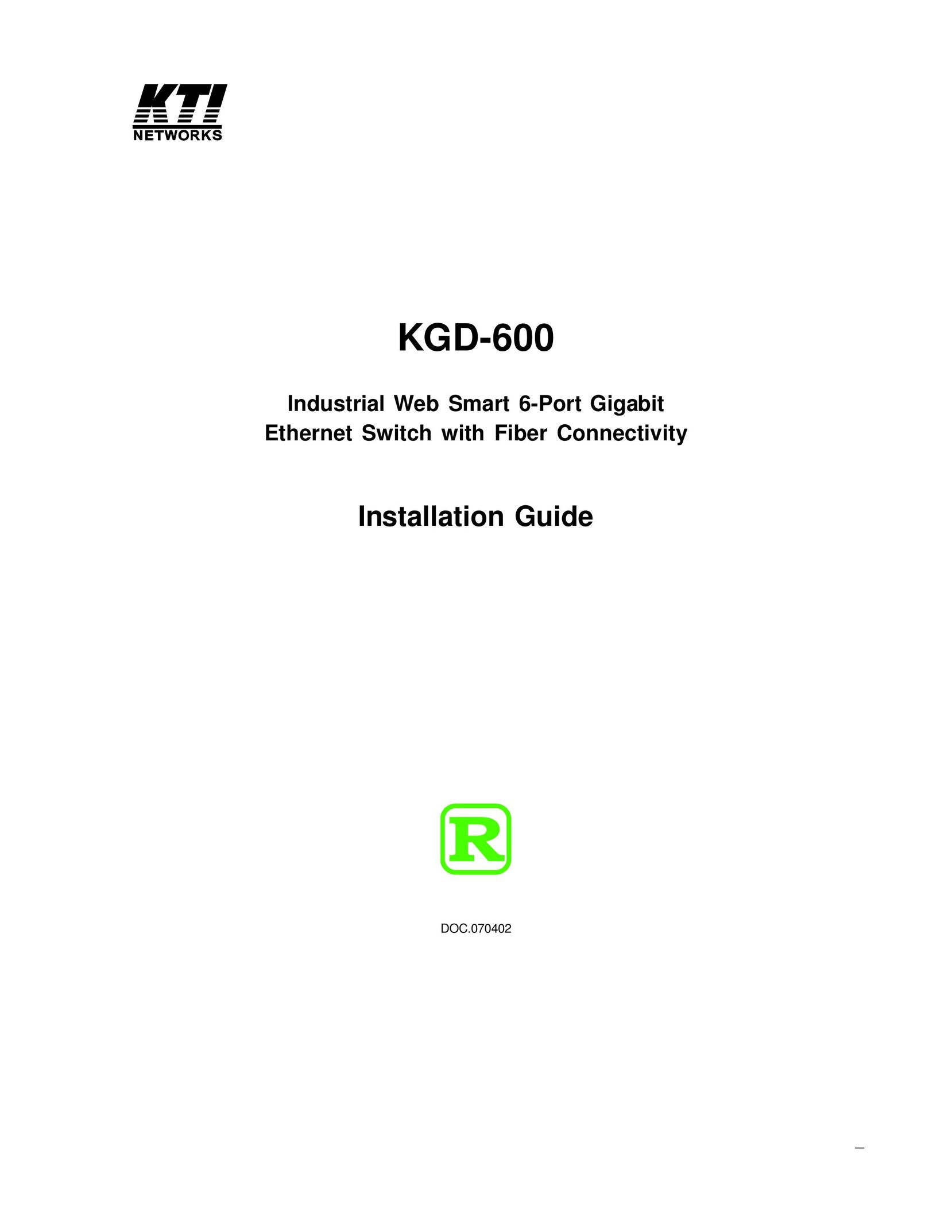 KTI Networks KGD-600 Switch User Manual
