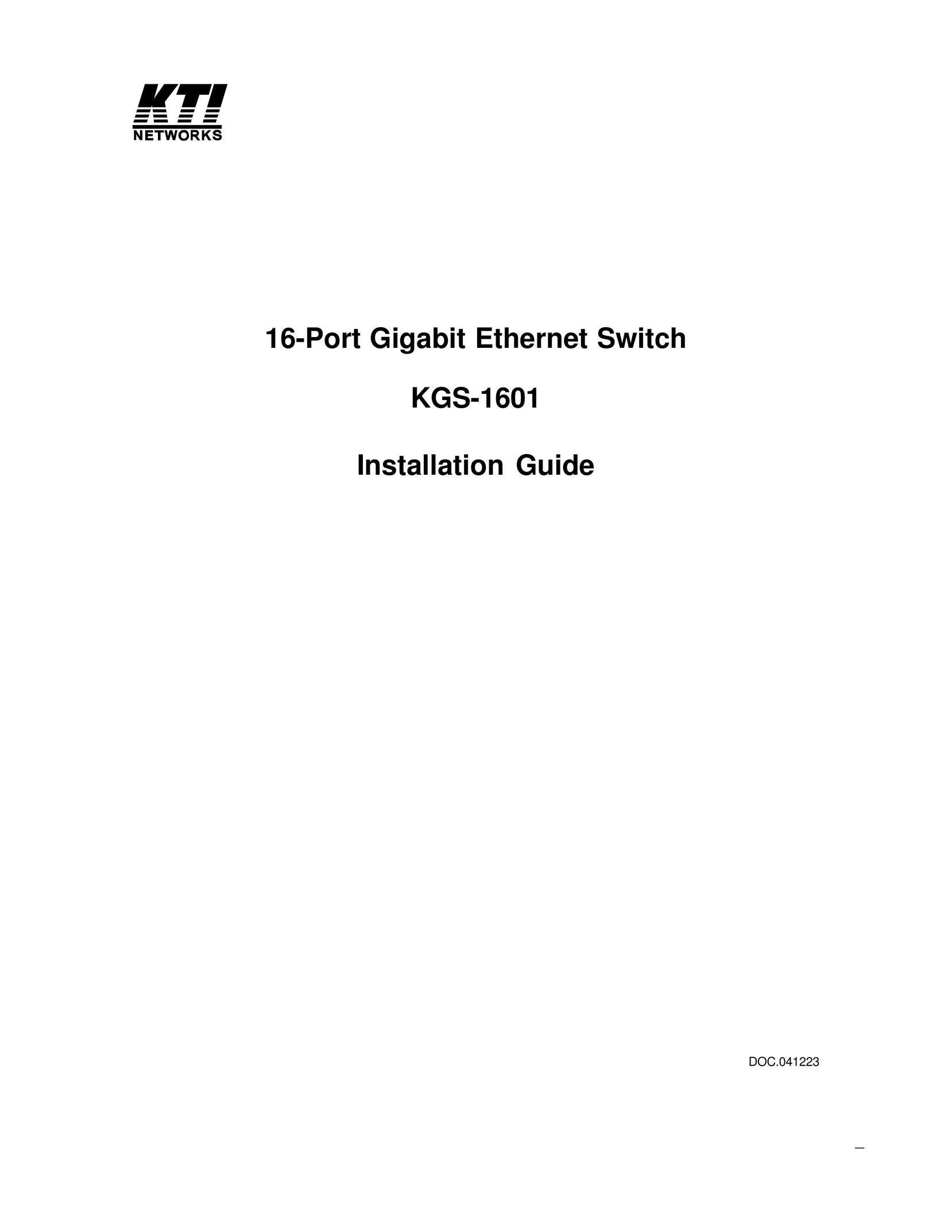 KTI Networks kgs-1601 Switch User Manual