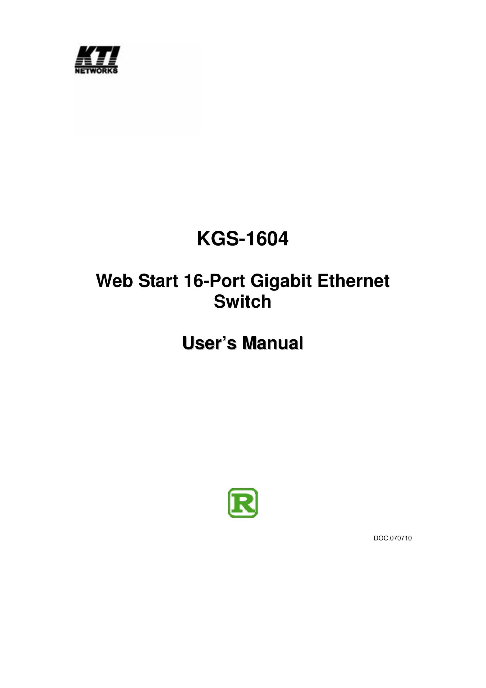 KTI Networks KGS-1604 Switch User Manual