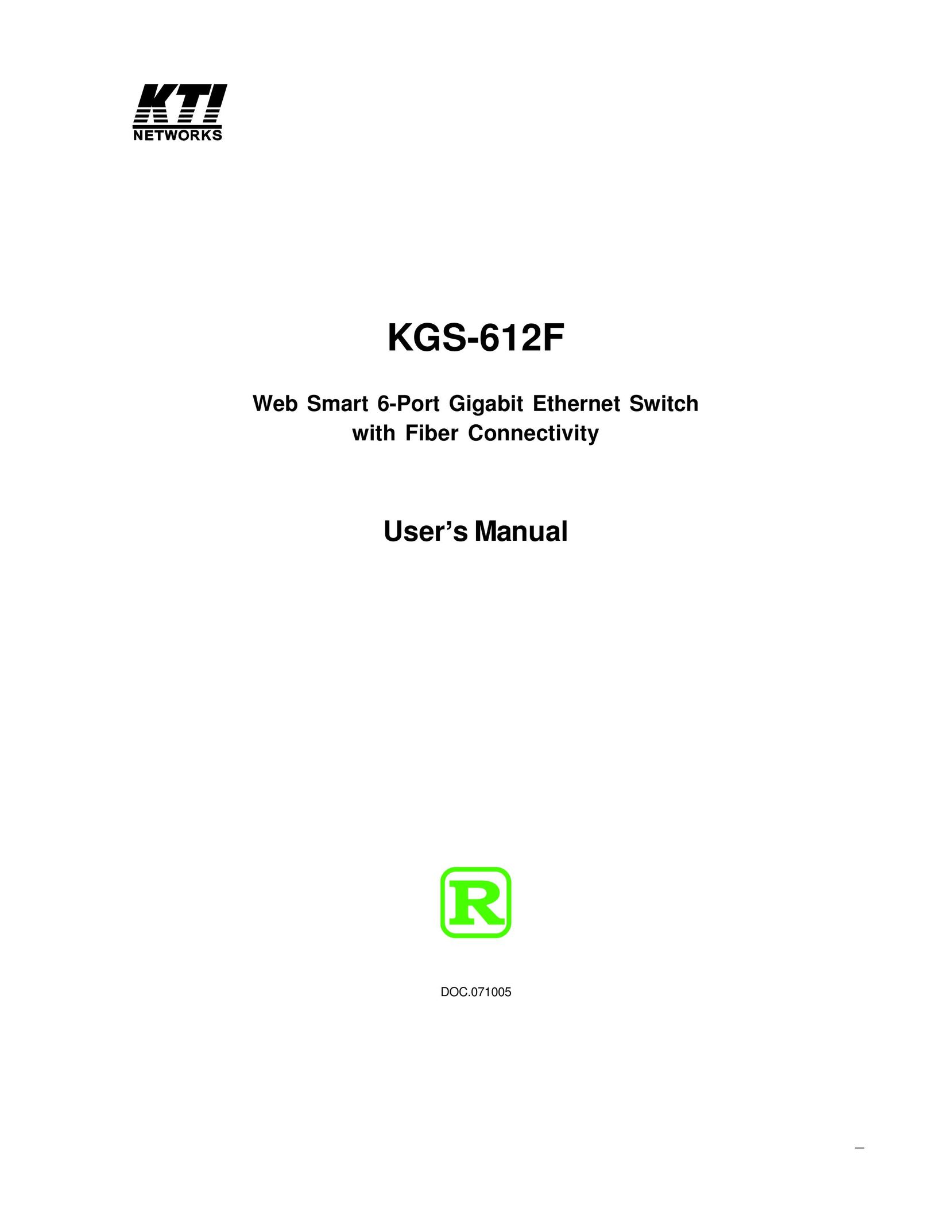 KTI Networks KGS-612F Switch User Manual