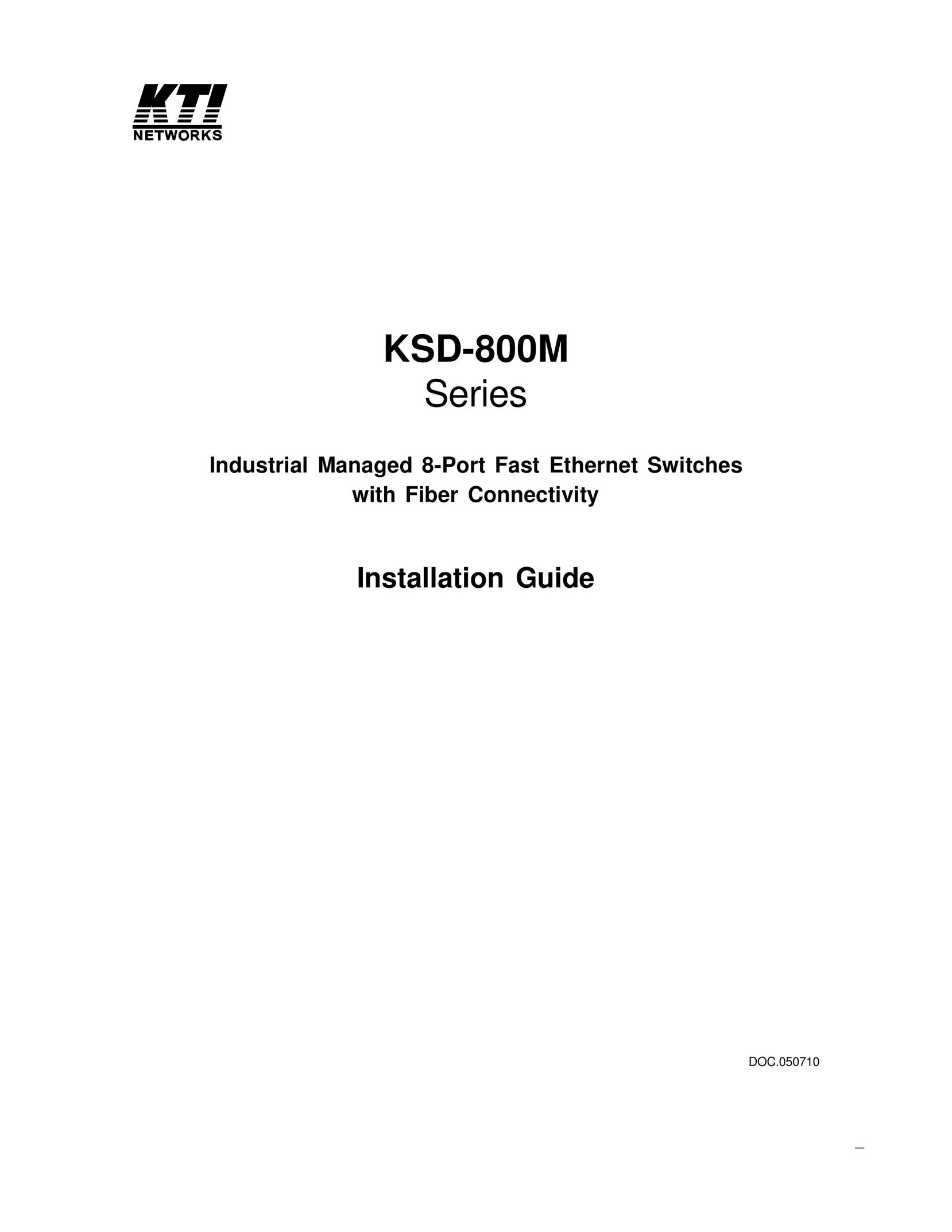 KTI Networks KSD-800M Switch User Manual