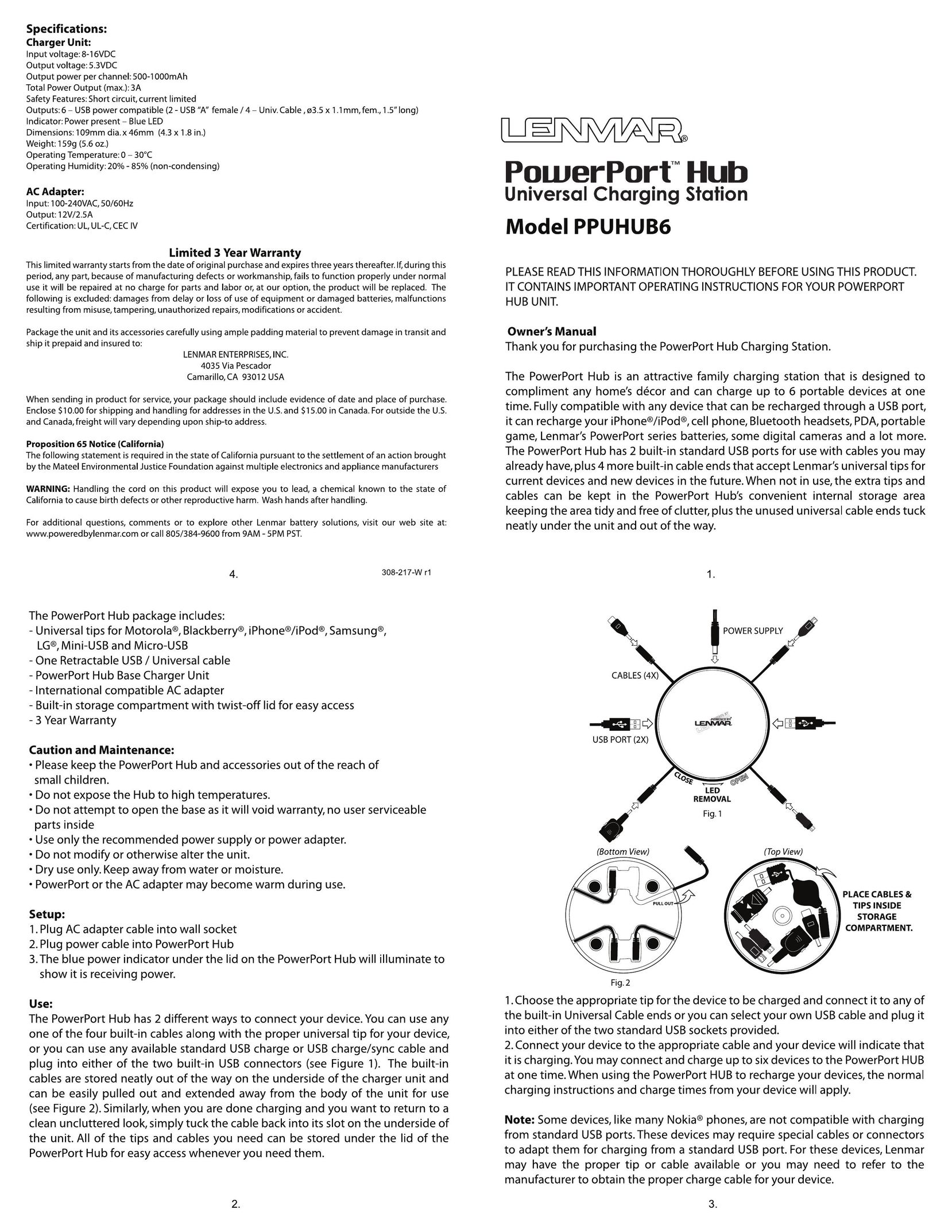 Lenmar Enterprises PPUHUB6 Switch User Manual