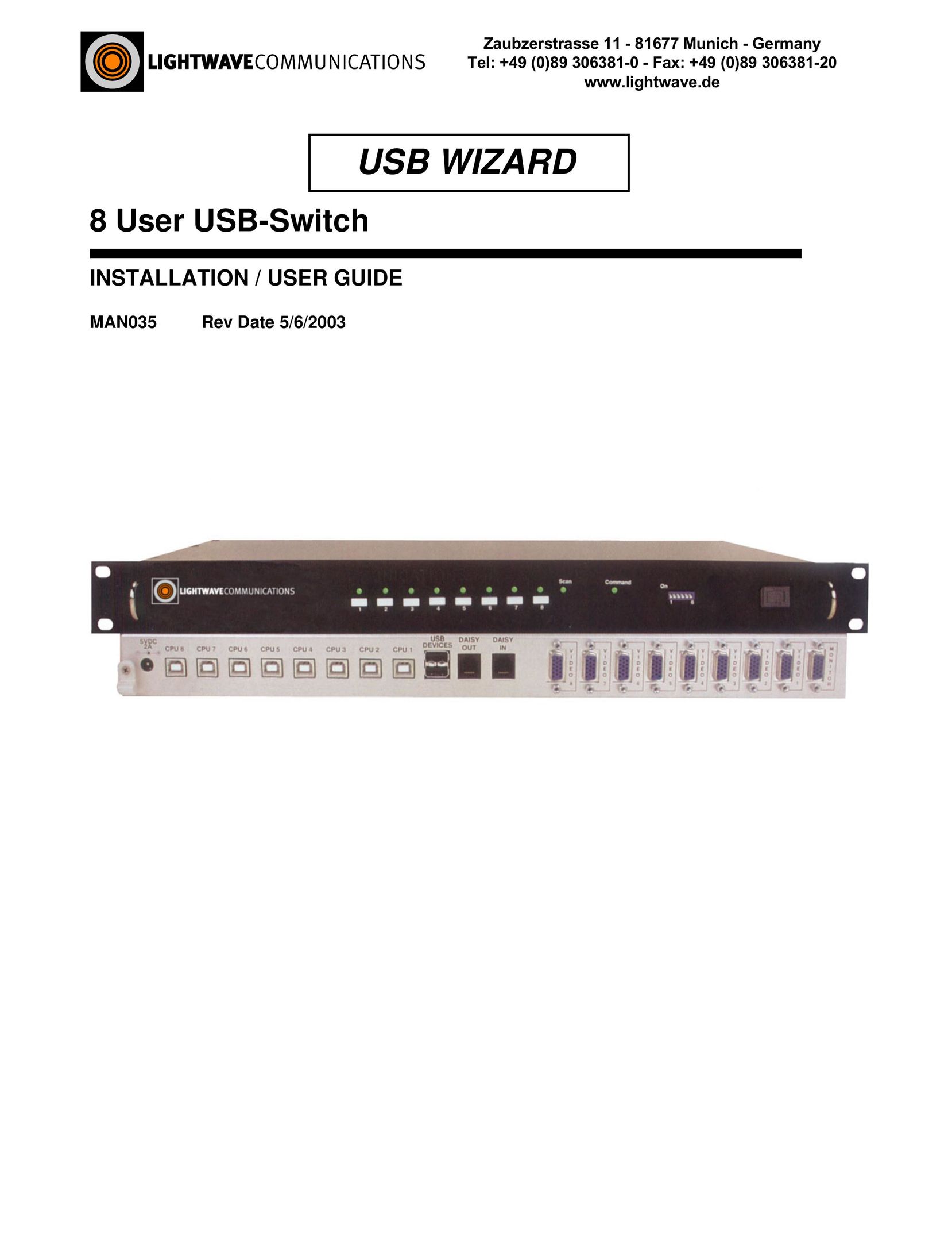 Lightwave Communications USB-Wizard Switch User Manual