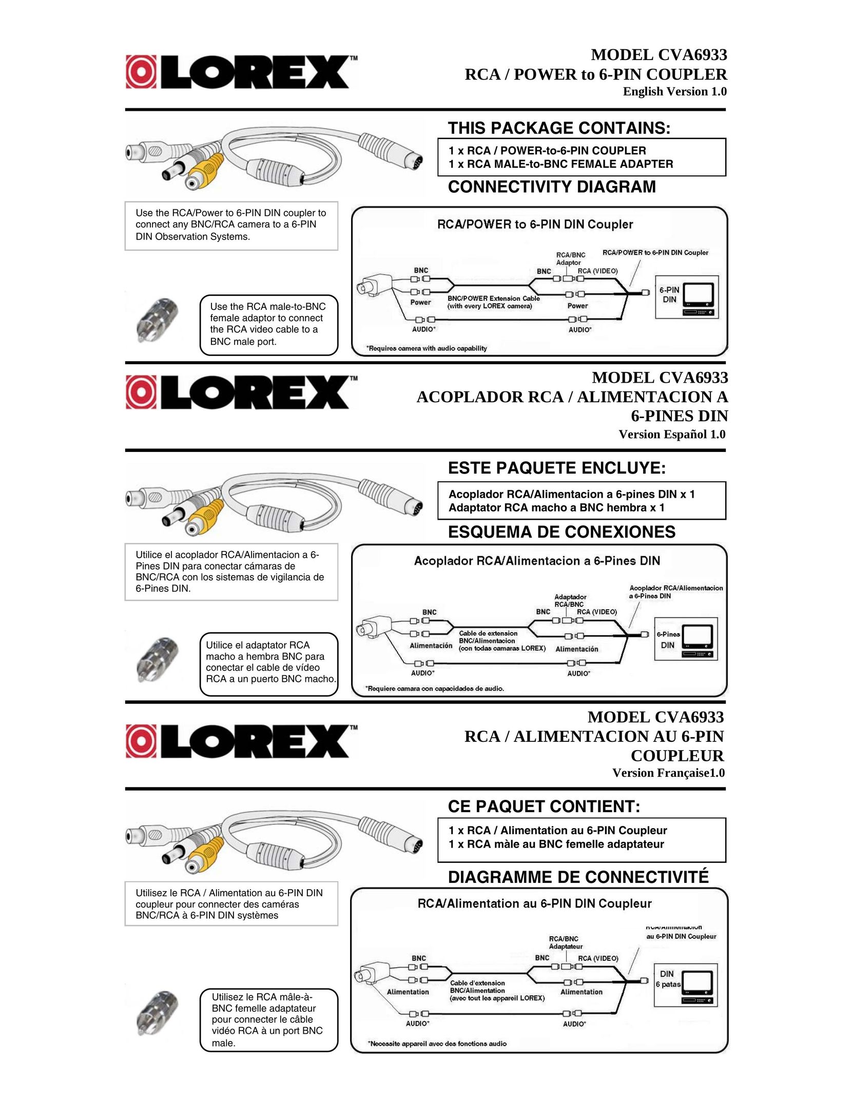 LOREX Technology CVA6933 Switch User Manual