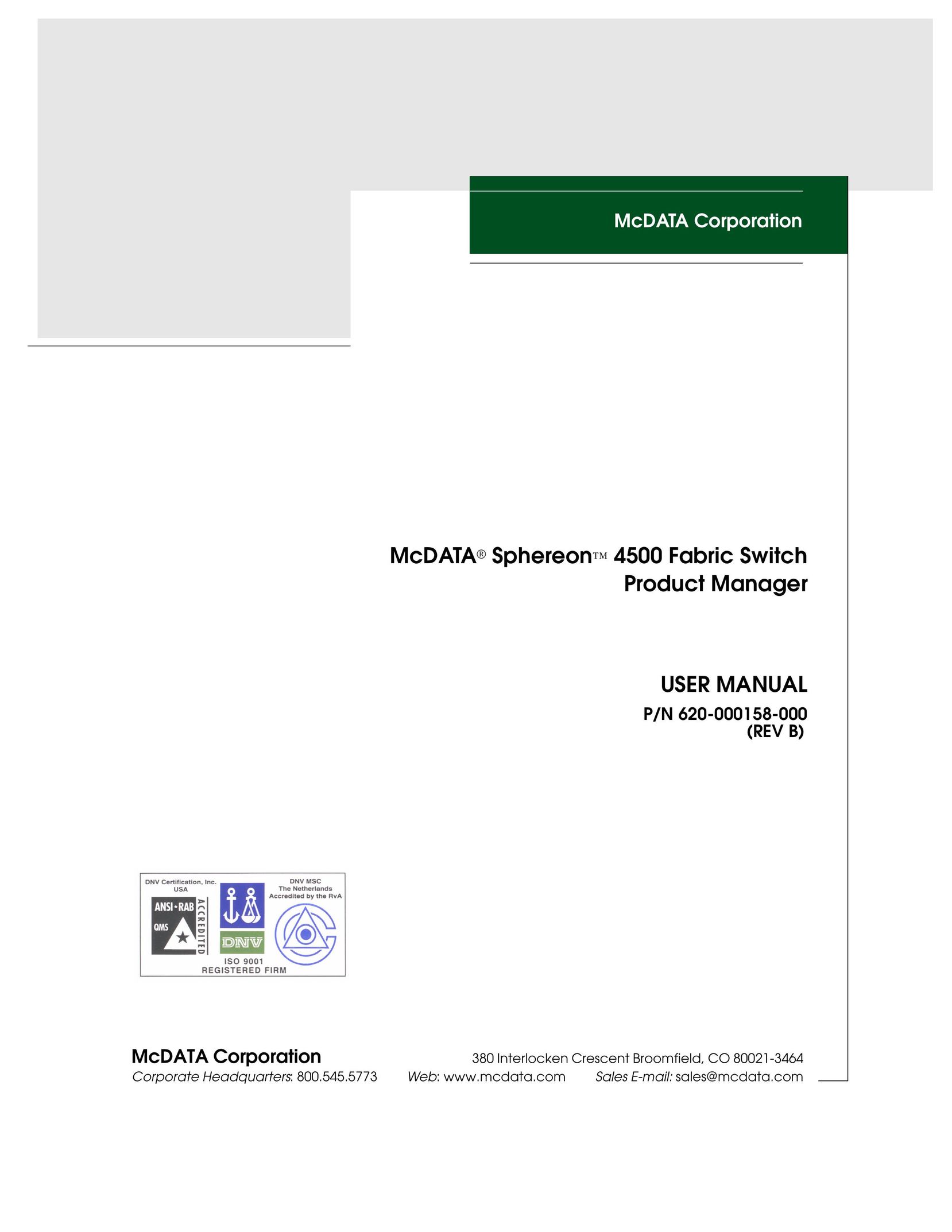 McDATA 4500 Switch User Manual