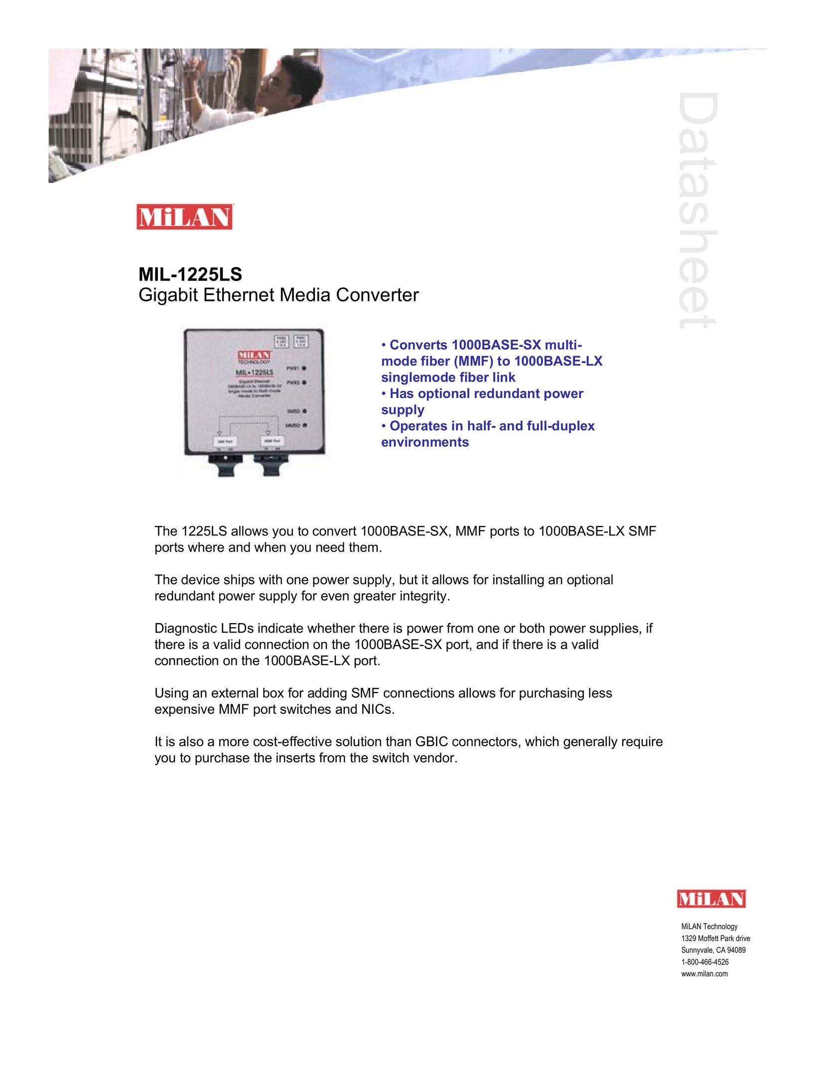 Milan Technology MIL-1225LS Switch User Manual