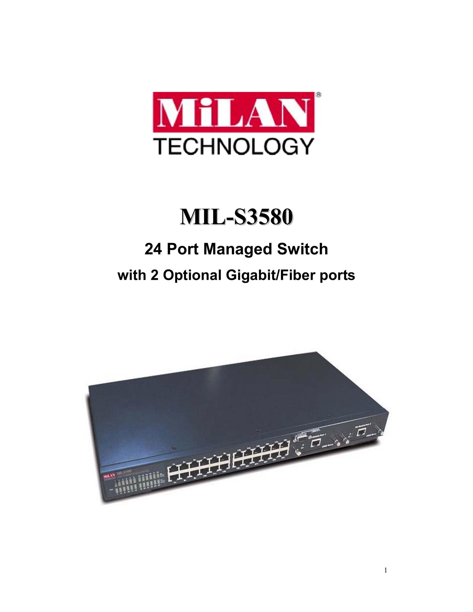 Milan Technology MIL-S3580 Switch User Manual